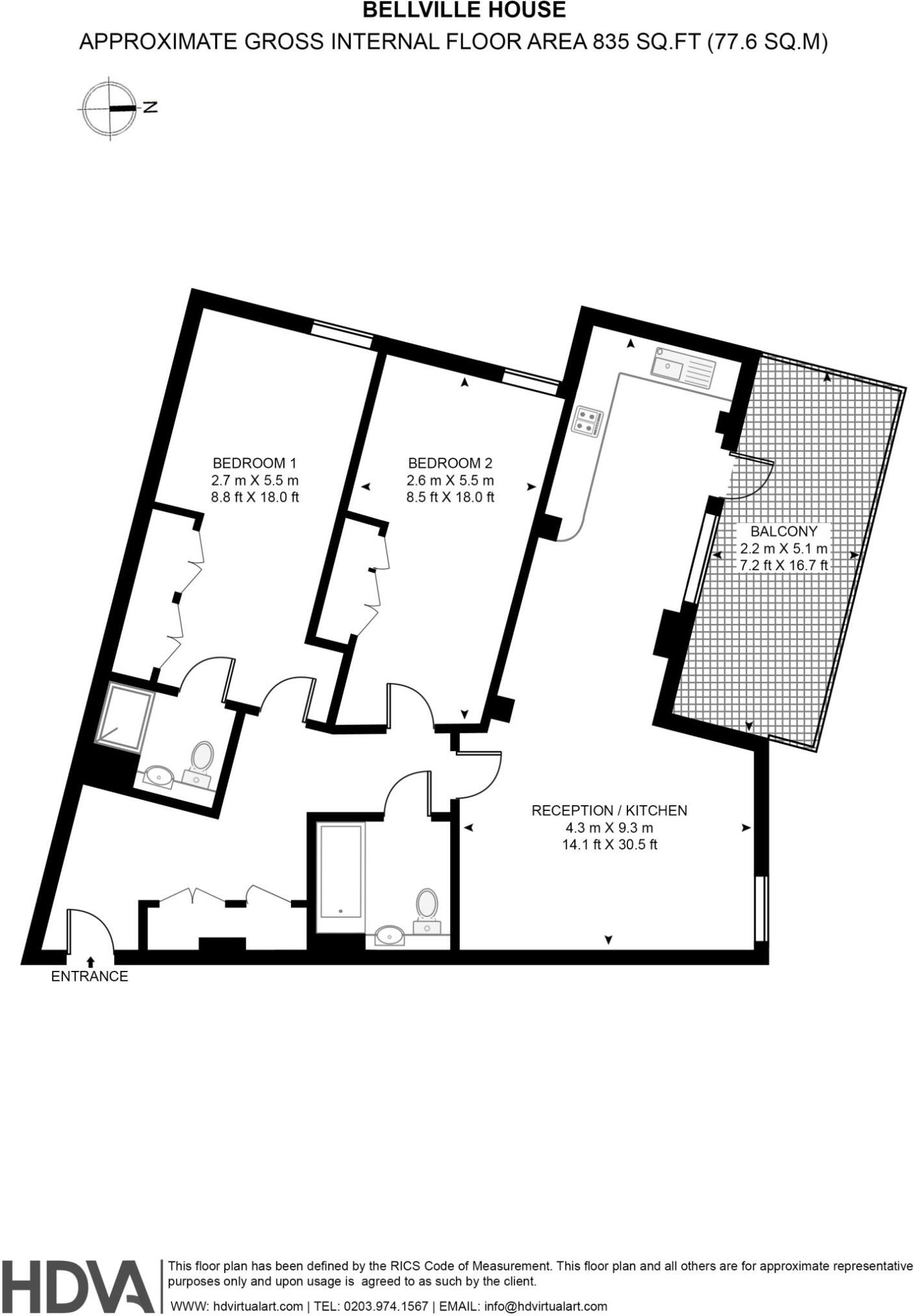 173, Bellville House, Greenwich floorplan
