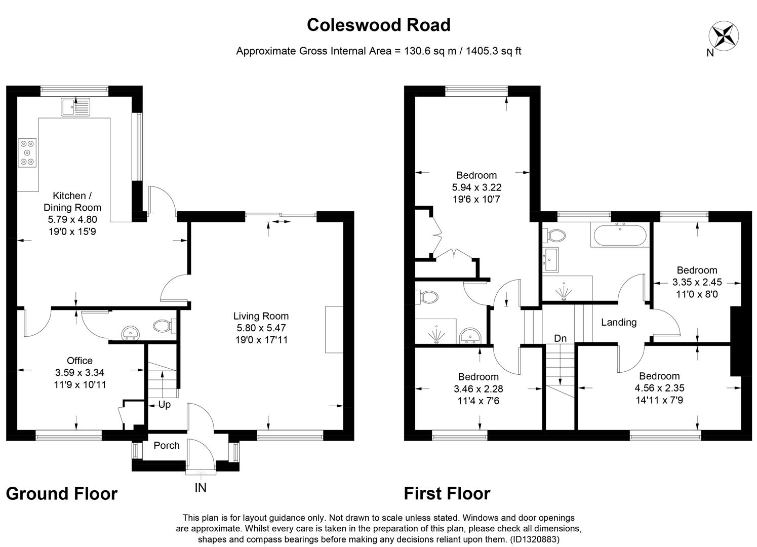 70, Coleswood Road, Harpenden floorplan