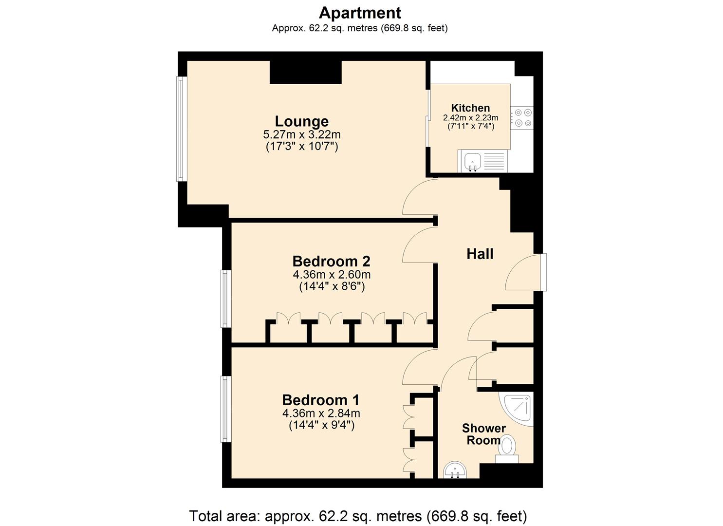 45, Albion Court, Hull floorplan