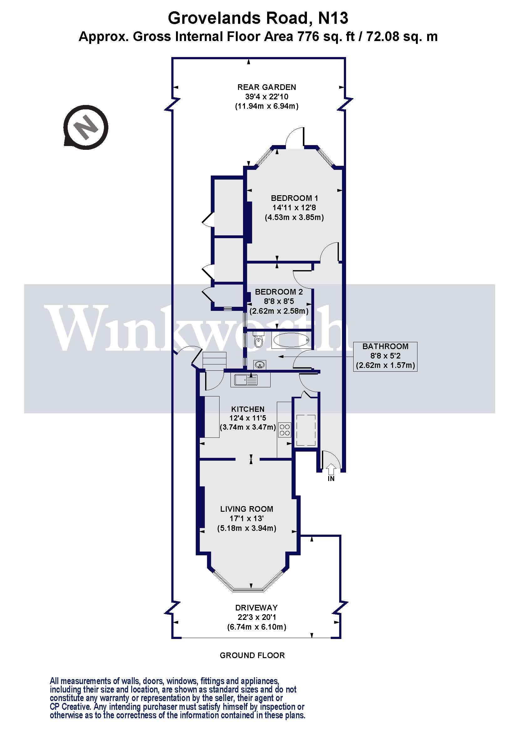 Ground Floor Flat, 24, Grovelands Road, London floorplan