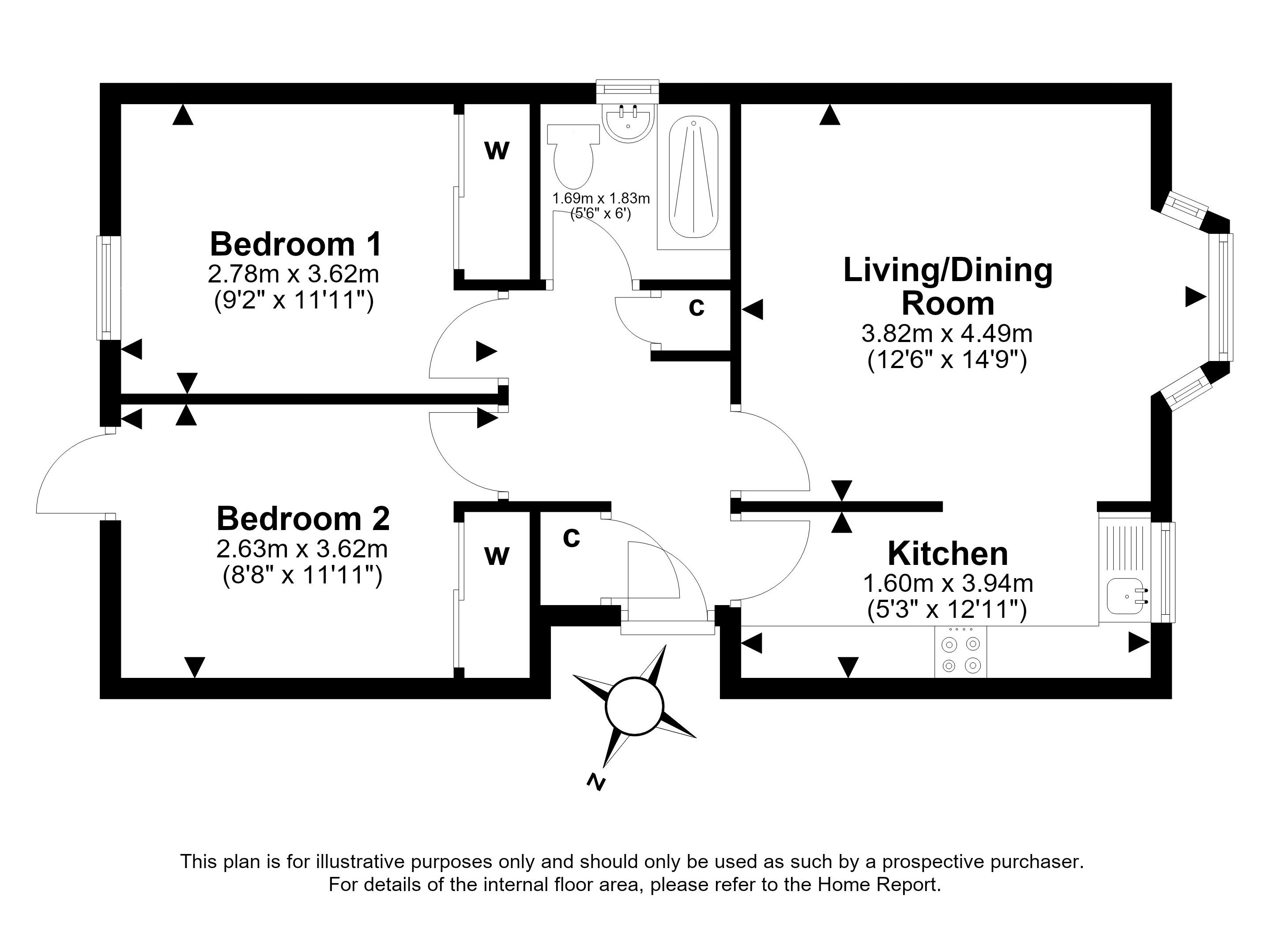 4/2 Grantully Place, Edinburgh, EH9 1SQ floorplan