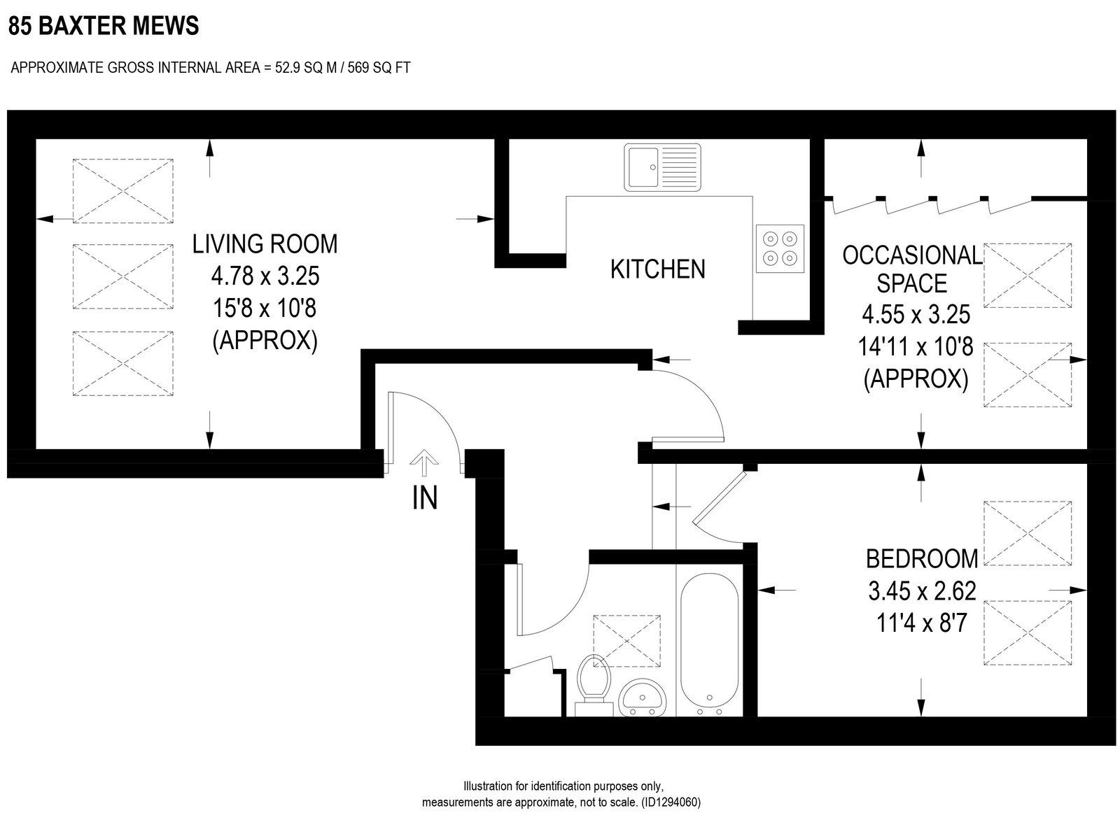 85, Baxter Mews, Sheffield floorplan
