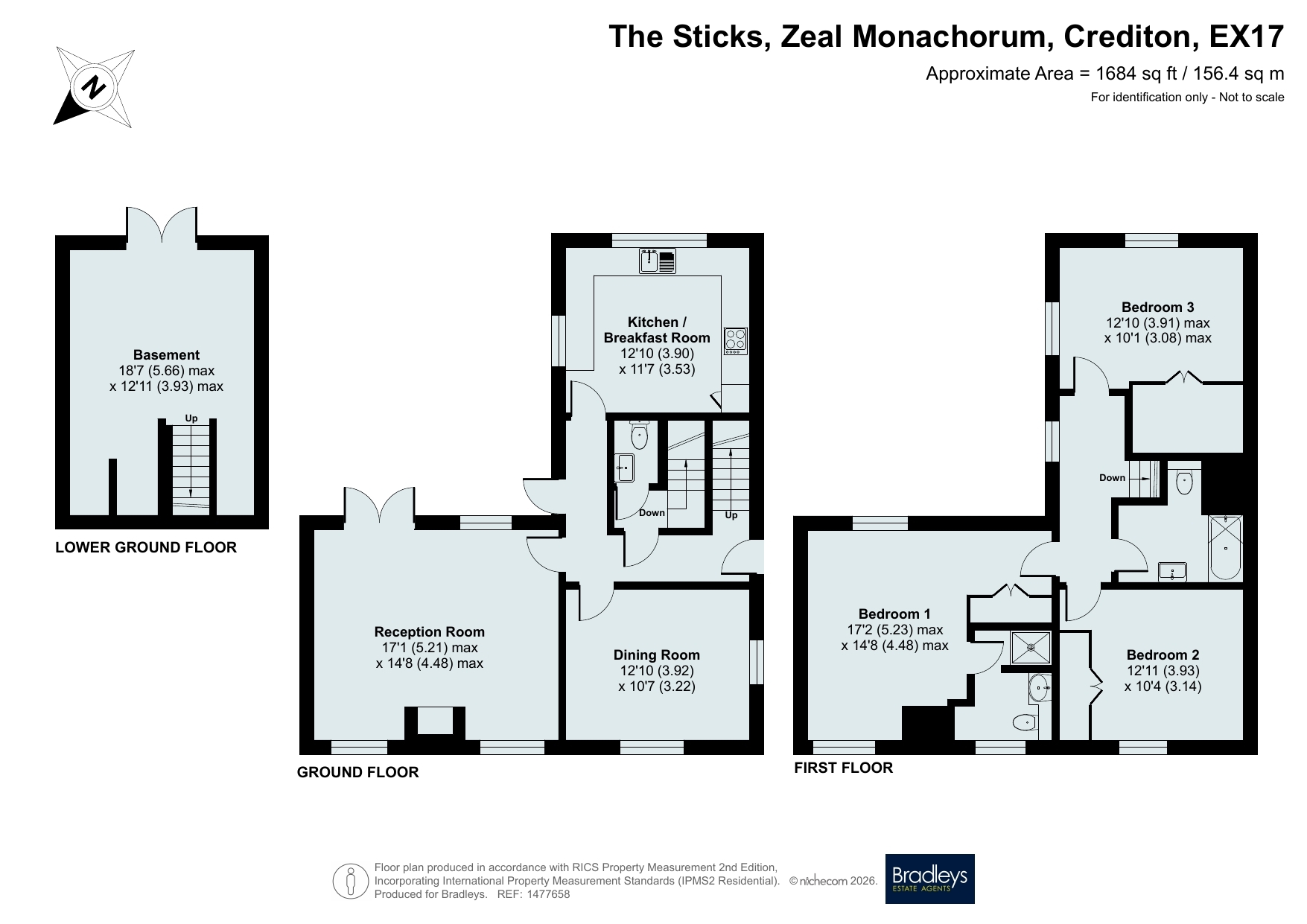 The Sticks Zeal Monachorum, Crediton Devon, Devon floorplan