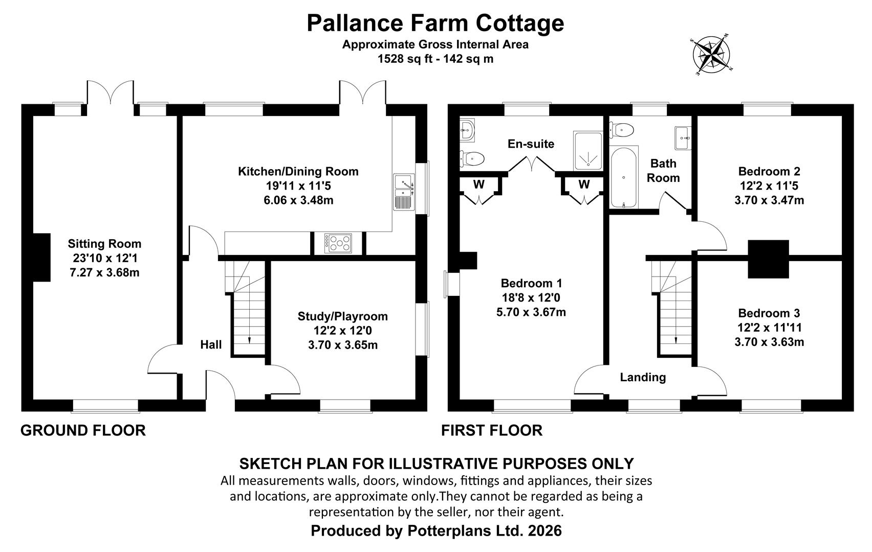 Pallance Farm Cottage, Pallance Lane, Cowes floorplan