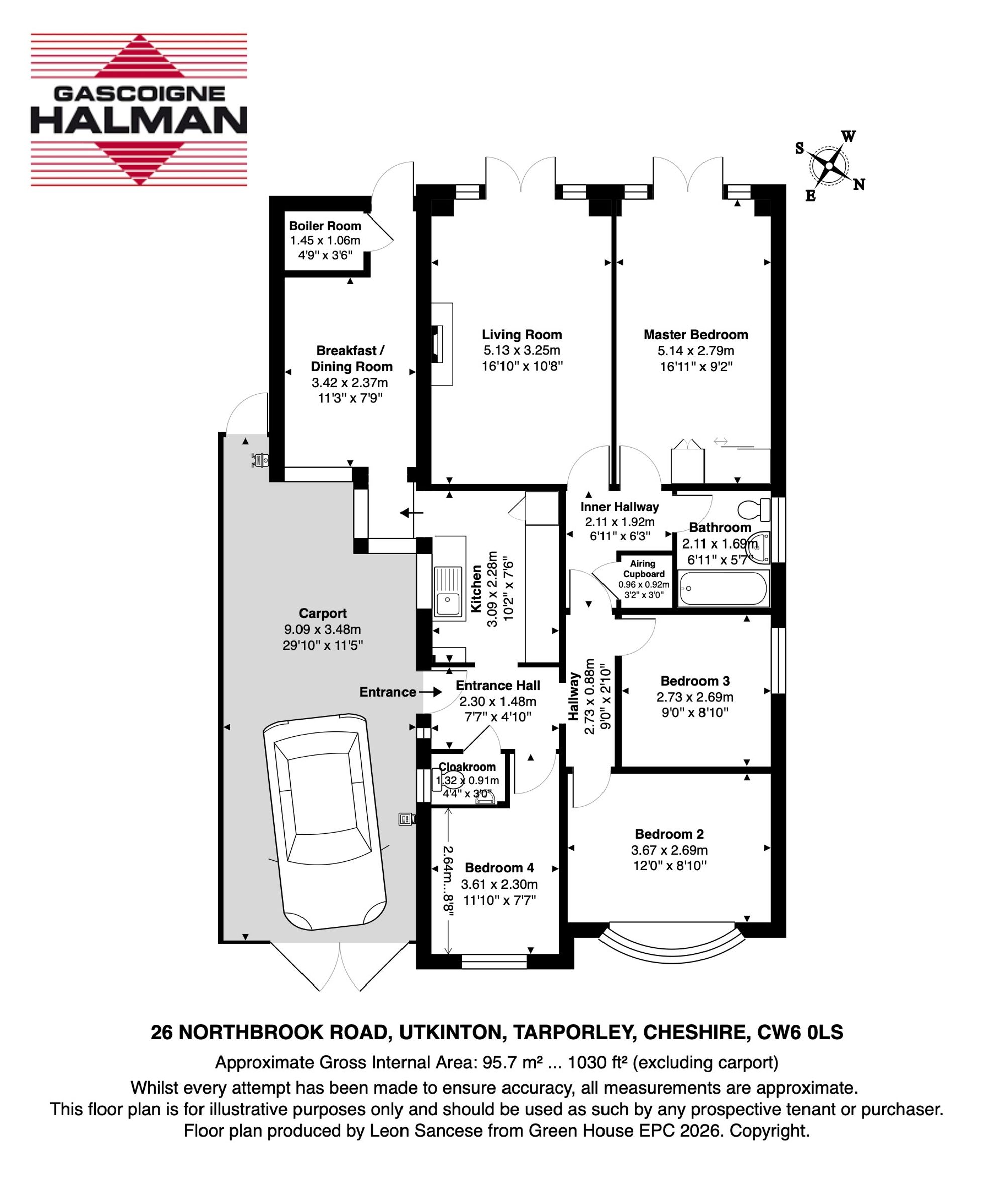 26 North Brook Road, Tarporley floorplan