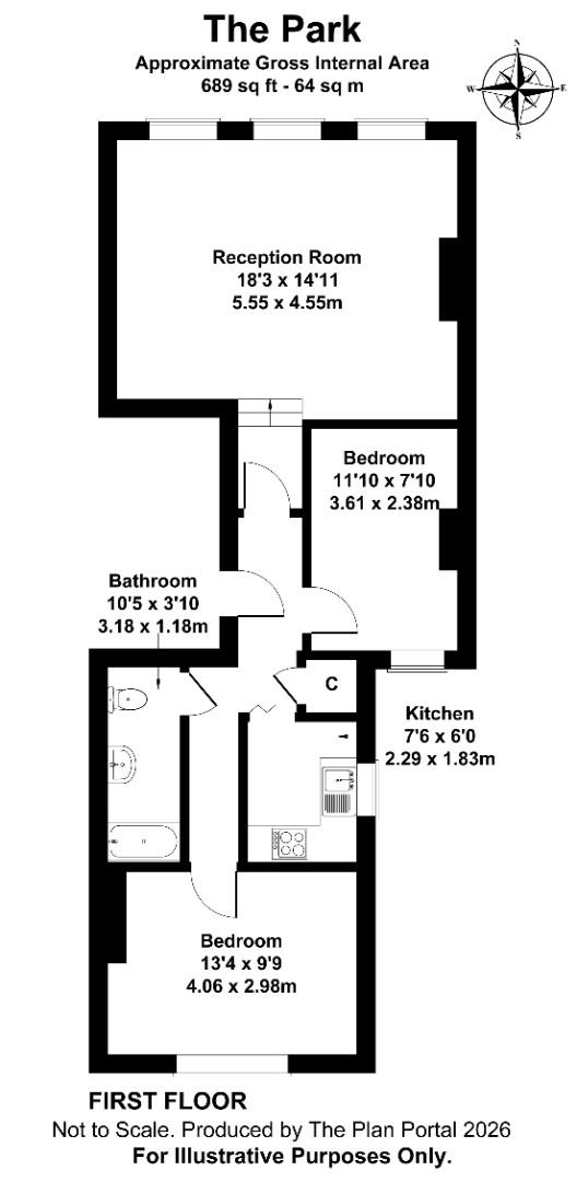 Flat 2, 35, The Park, W5 floorplan