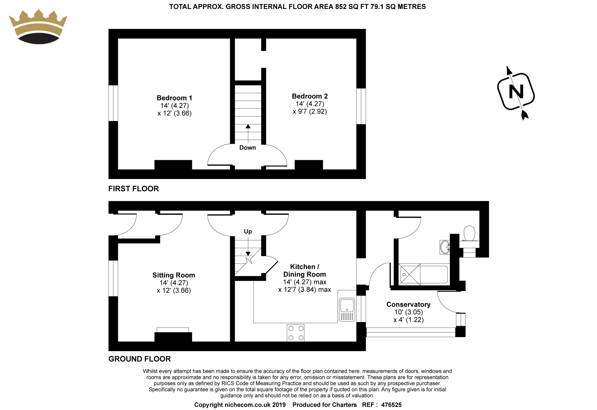 2 Bedrooms Terraced house for sale in Farnborough Road, Farnham, Surrey GU9