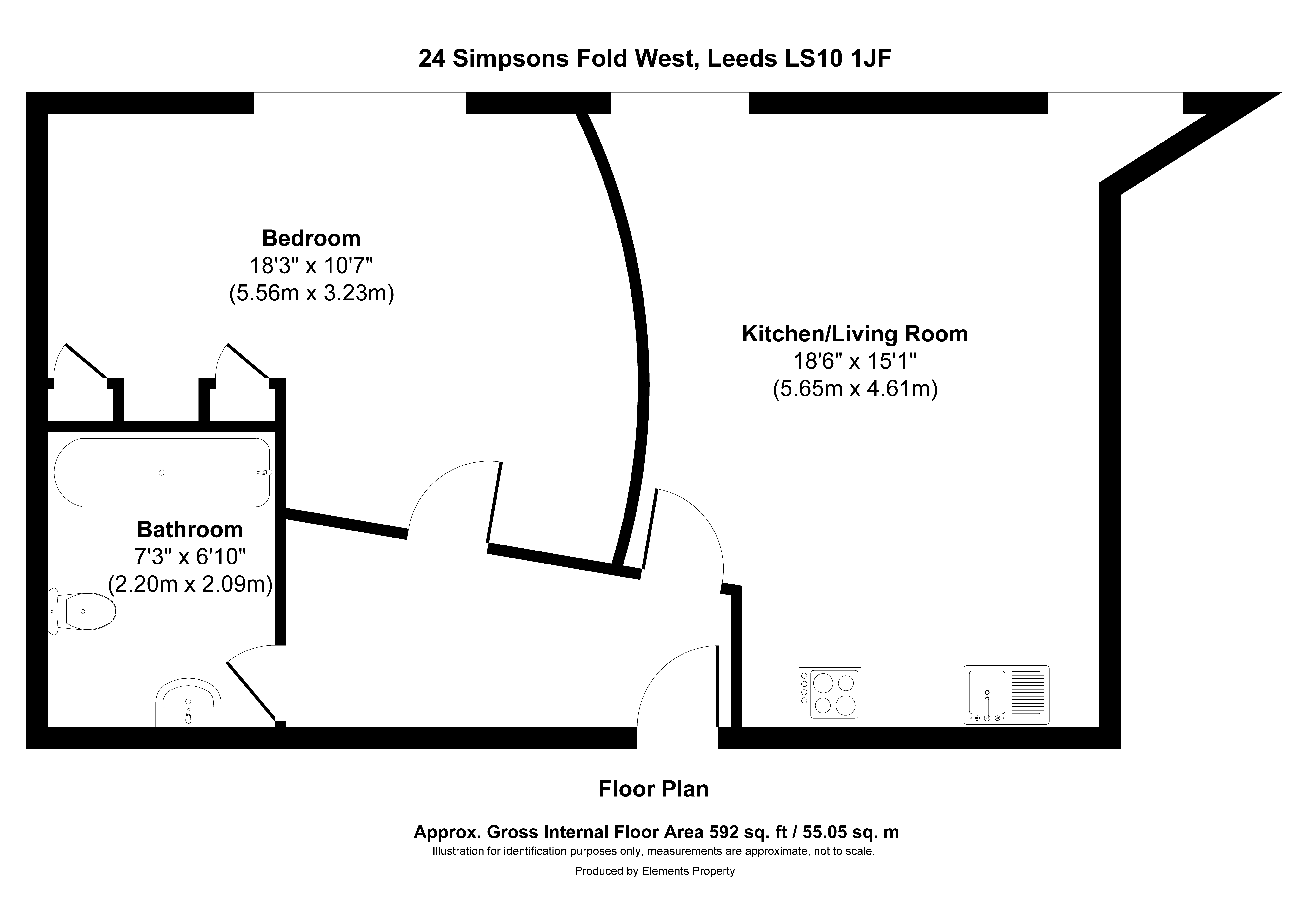 24 Simpsons Fold West, 26, Dock Street, Leeds floorplan