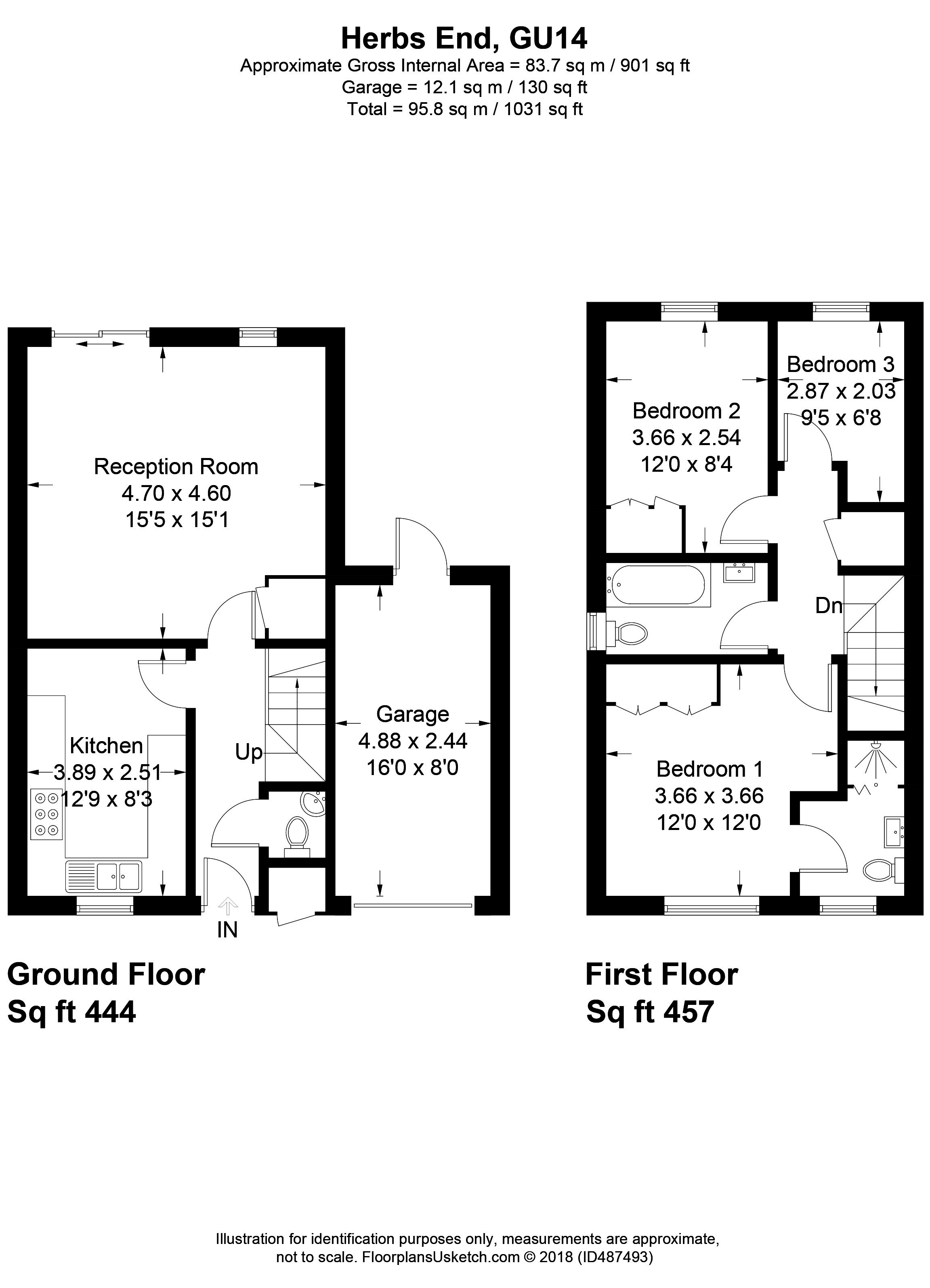 3 Bedrooms Link-detached house to rent in Herbs End, Farnborough GU14