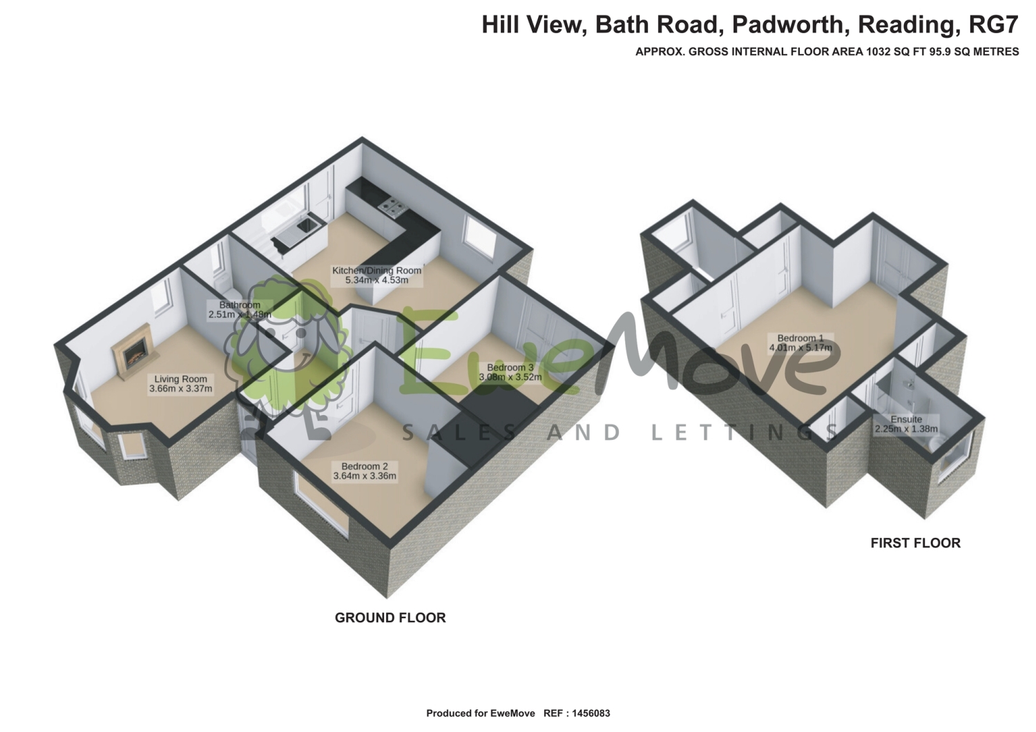 Hill View, Bath Road, Padworth, Reading floorplan