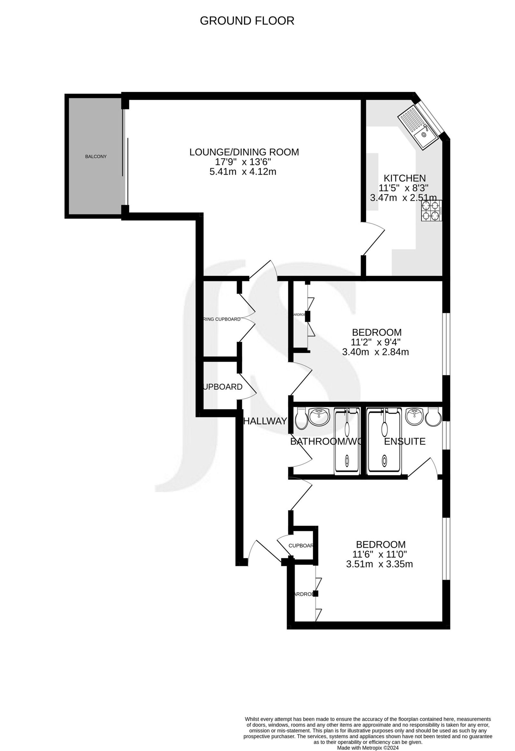 Flat 24, Capelia House 18-21 West Parade, Worthing floorplan