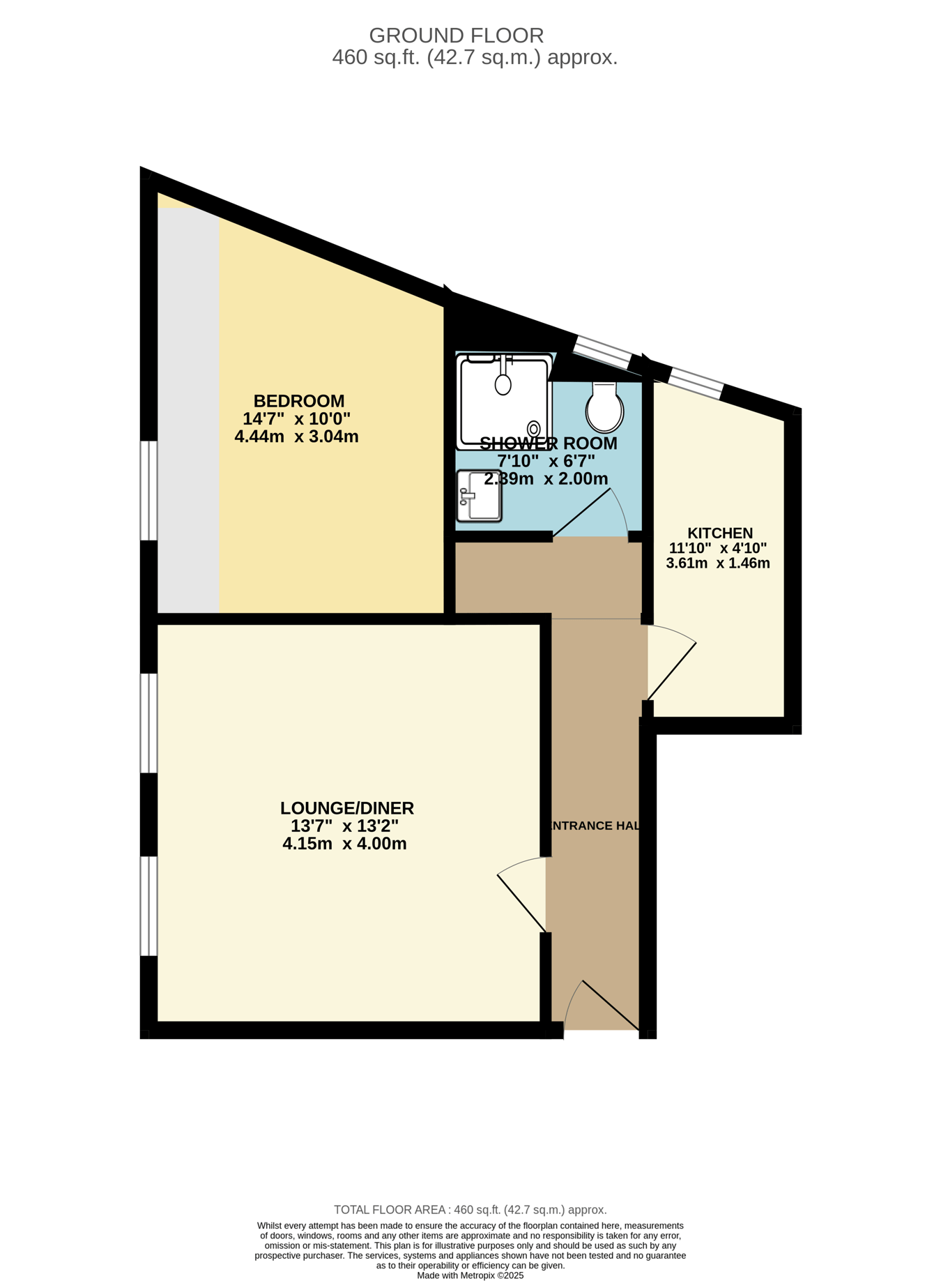 Flat 8 Gresham Lodge, 26 Rouge Bouillon, St Helier floorplan