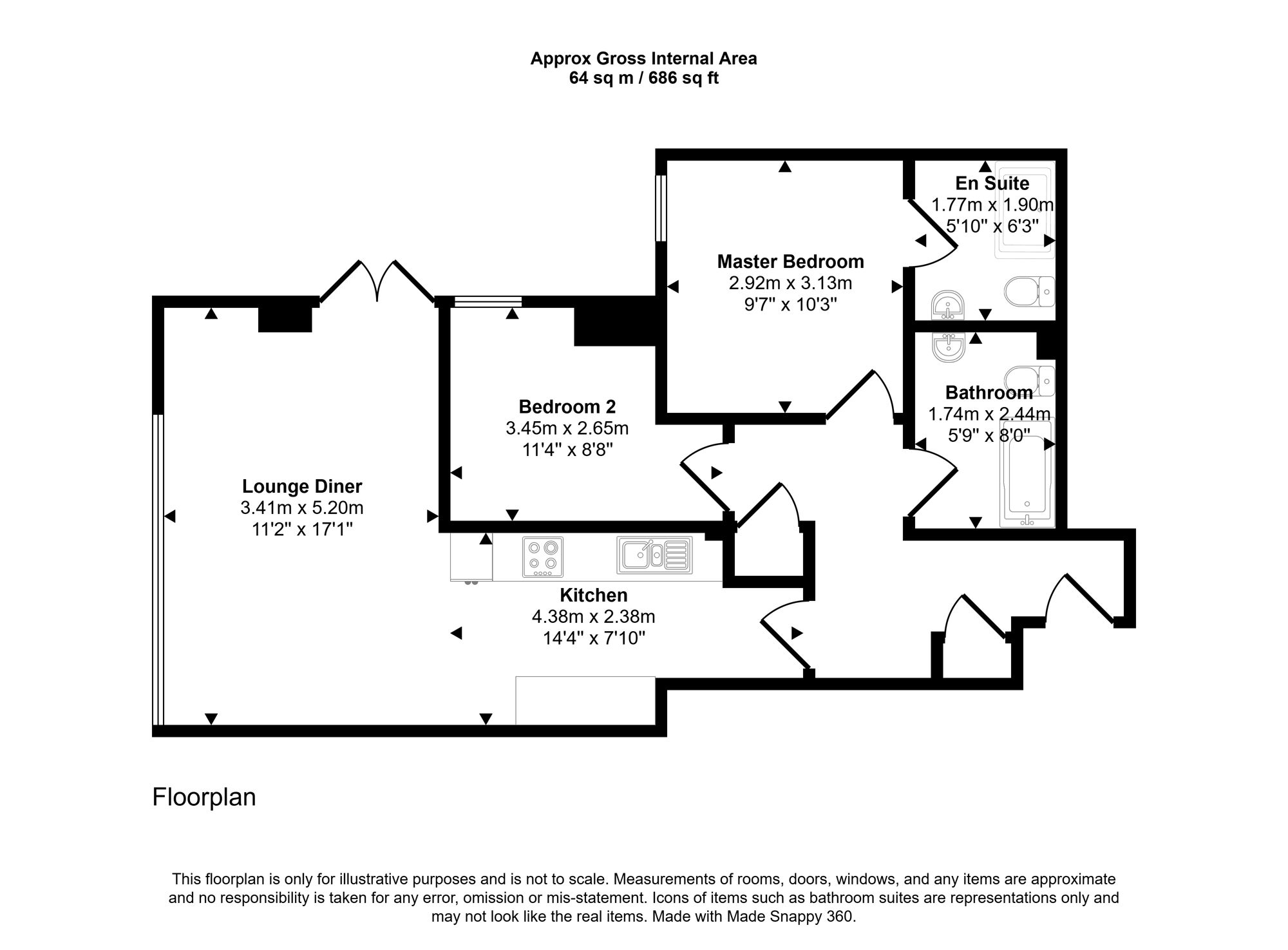 Apartment 1009, St. James Gate, Newcastle upon Tyne floorplan