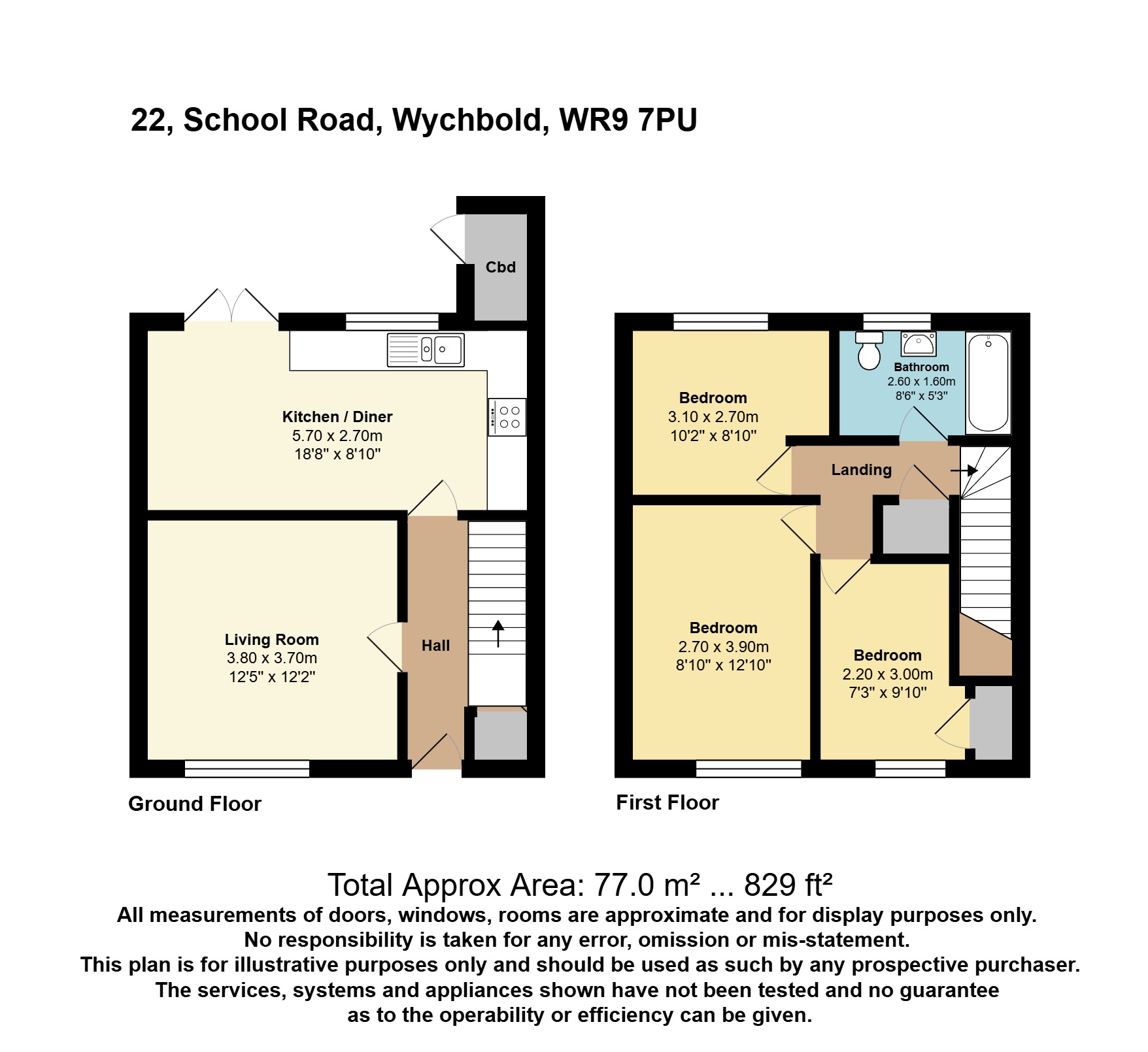 22, School Road, Droitwich floorplan