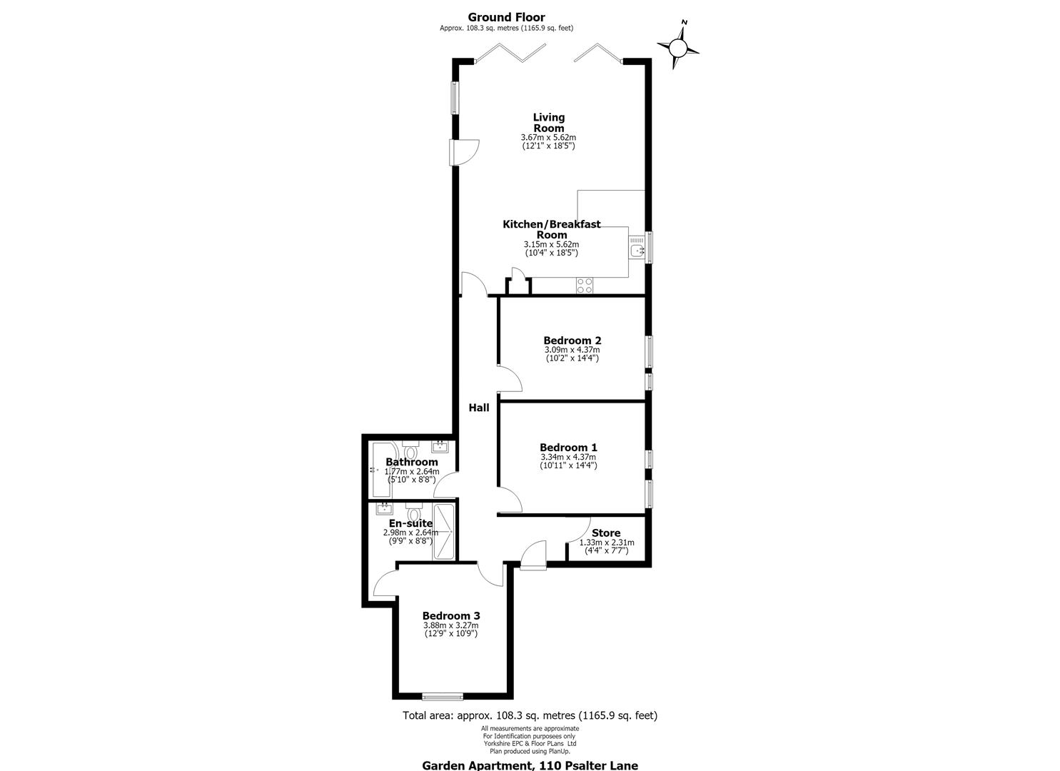 The Garden Apartment, 110 Psalter Lane, Sheffield floorplan