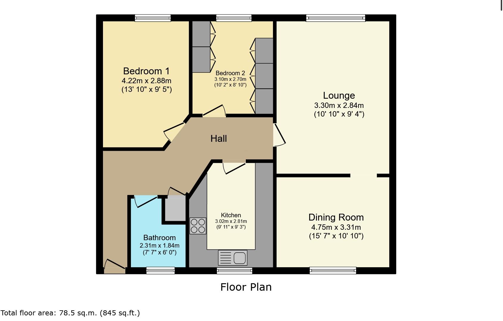 8, Crompton Court, Liverpool floorplan