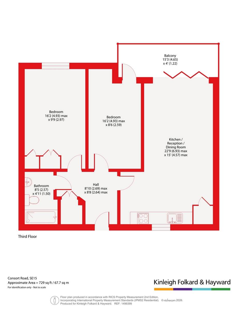 Flat 15, Sarawak Court, 47, Consort Road, London floorplan