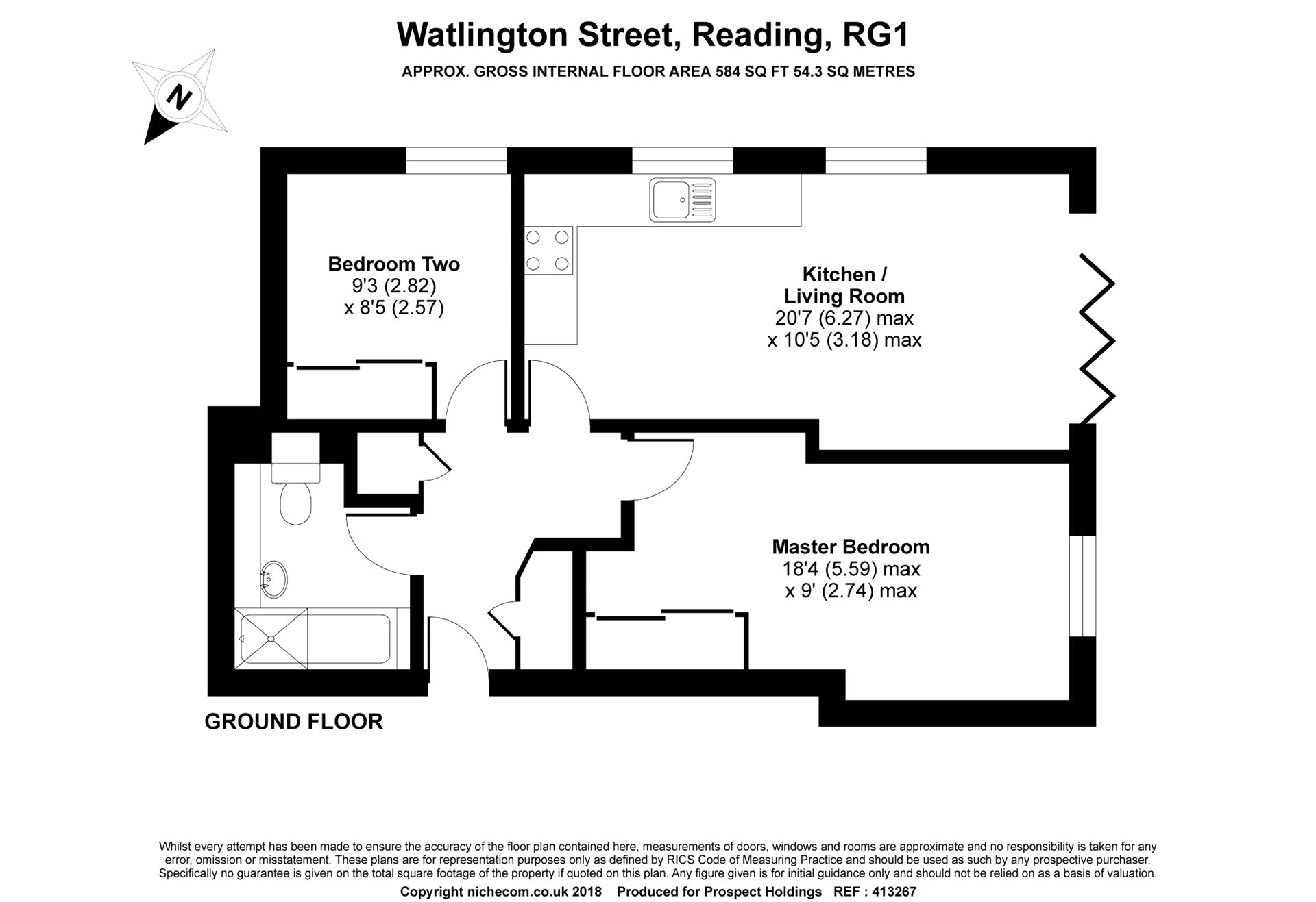 2 Bedrooms Flat to rent in Watlington Street, Reading, Berkshire RG1