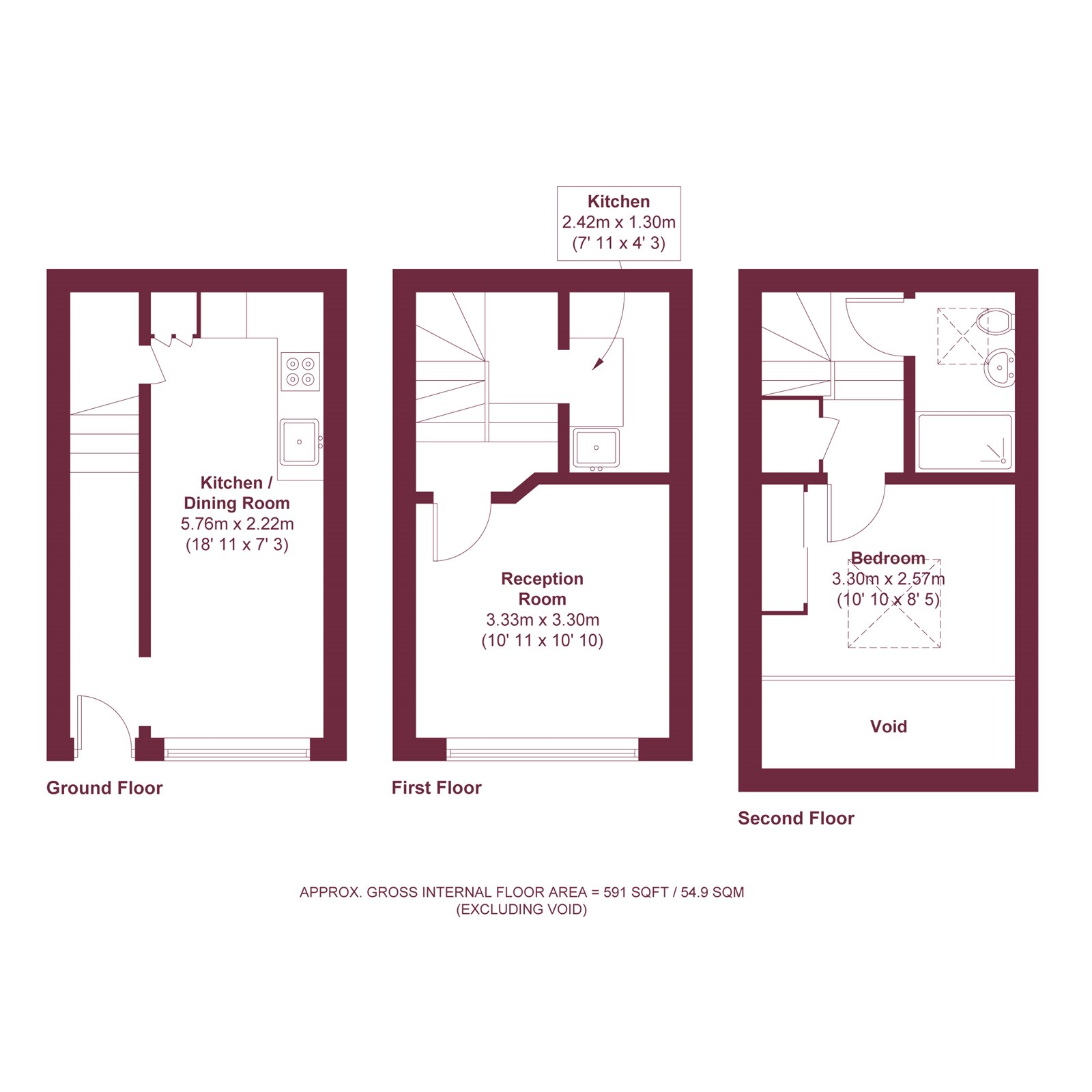 130, Maryland Street, London floorplan