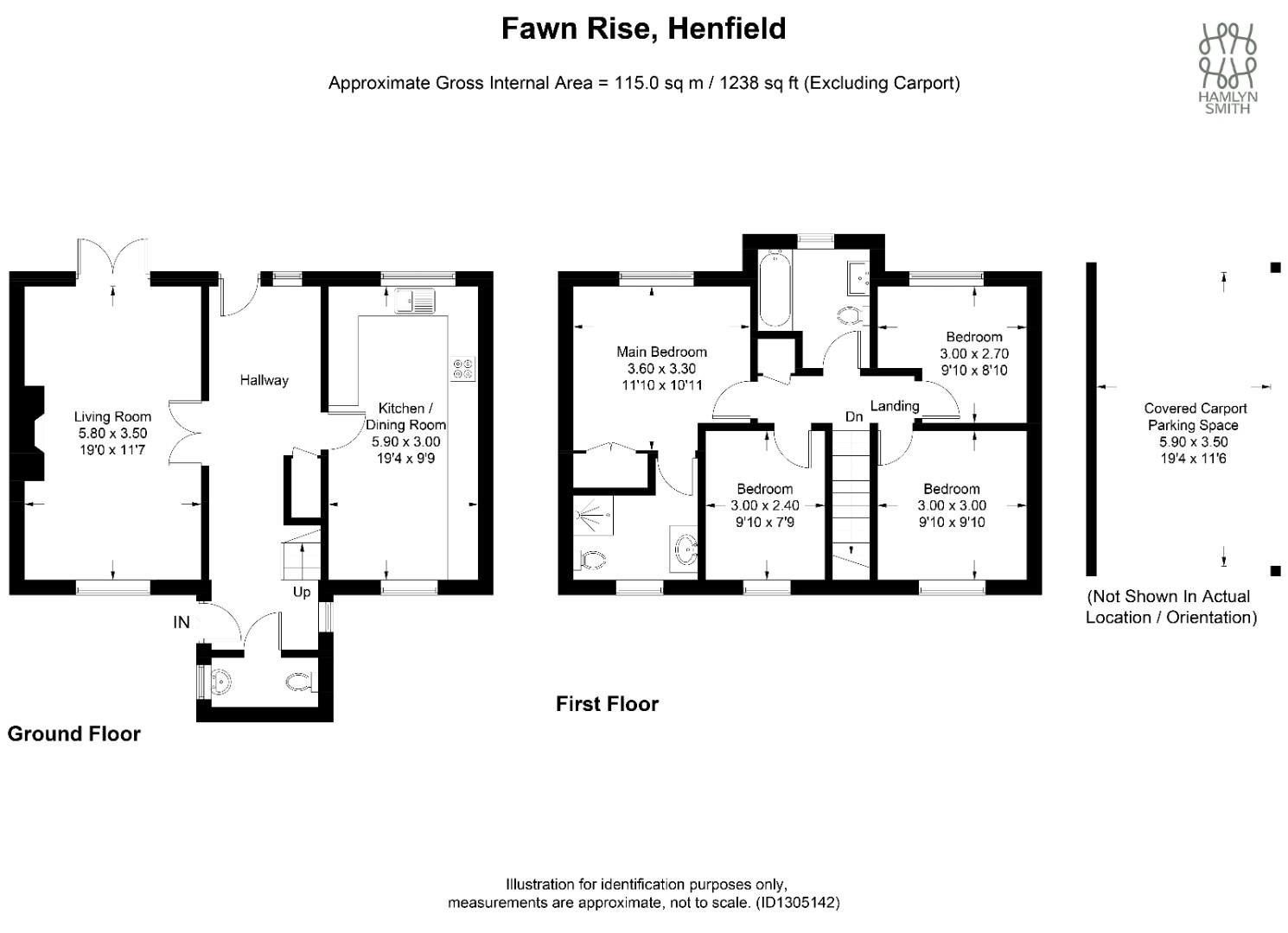 54, Fawn Rise, Henfield floorplan