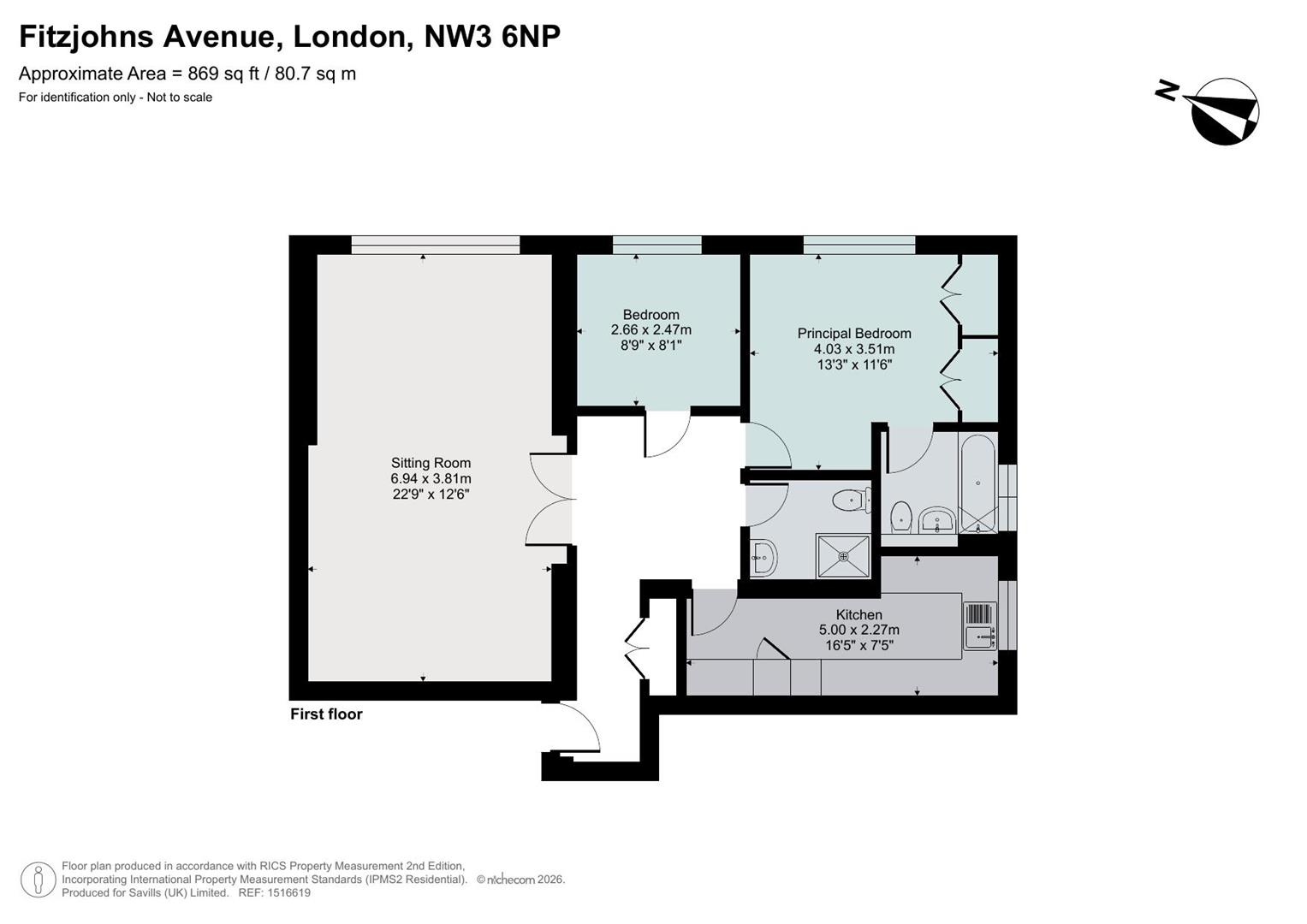 Flat 6, 88, Fitzjohns Avenue, Hampstead floorplan