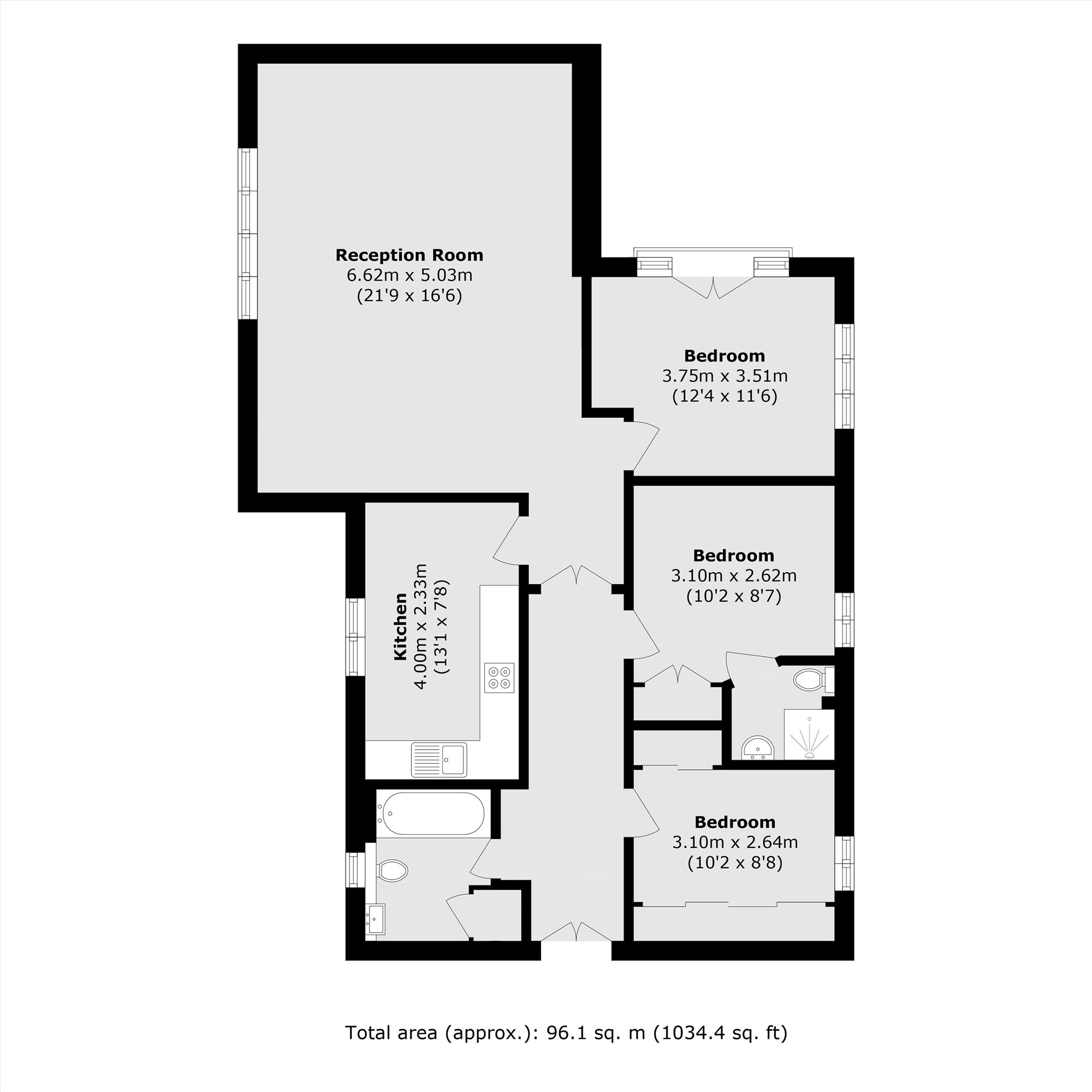 Flat 7, 2, Prince Edward Road, London floorplan