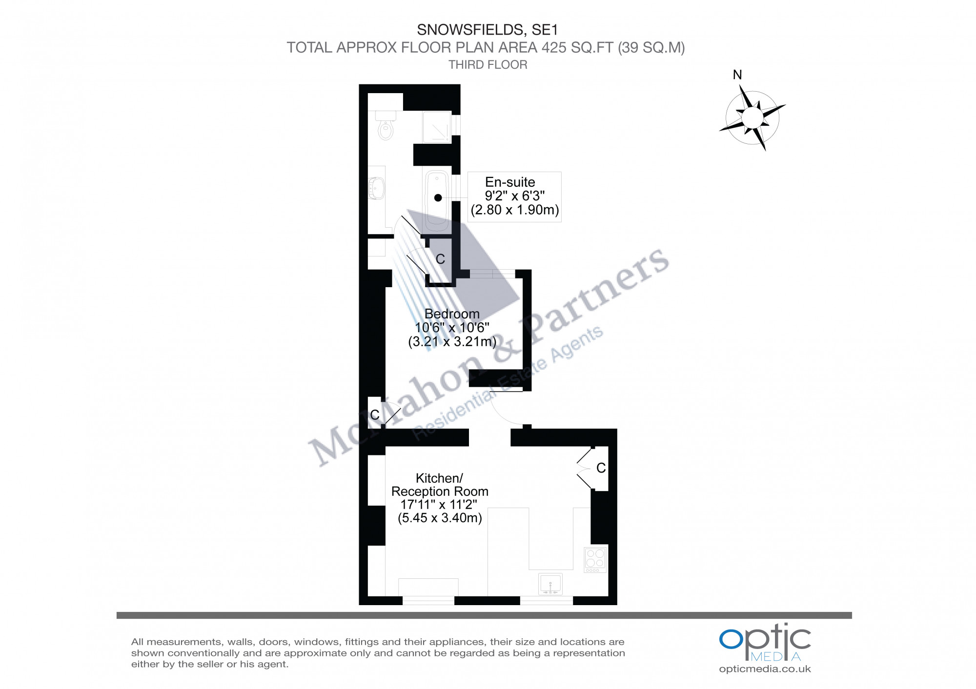 Flat 3 Snowsfields,, 40 Snowsfields, London floorplan