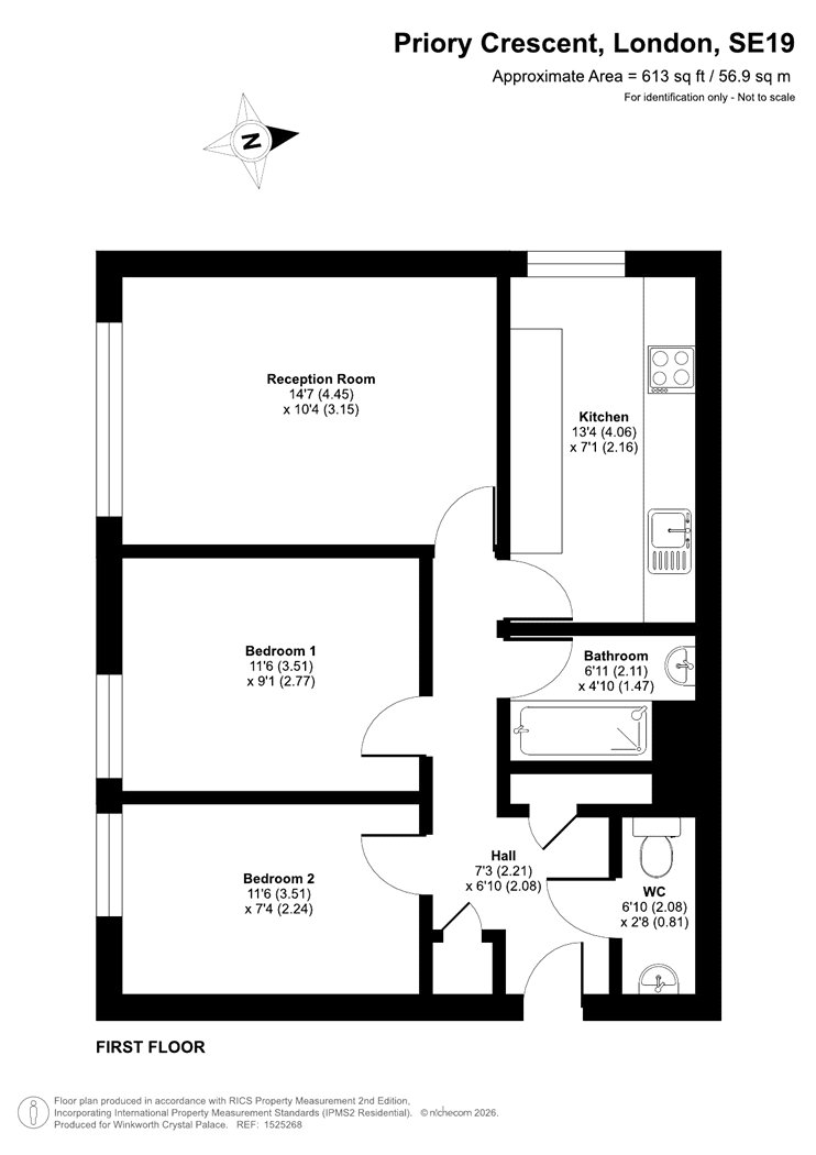 34, Priory Crescent, London floorplan