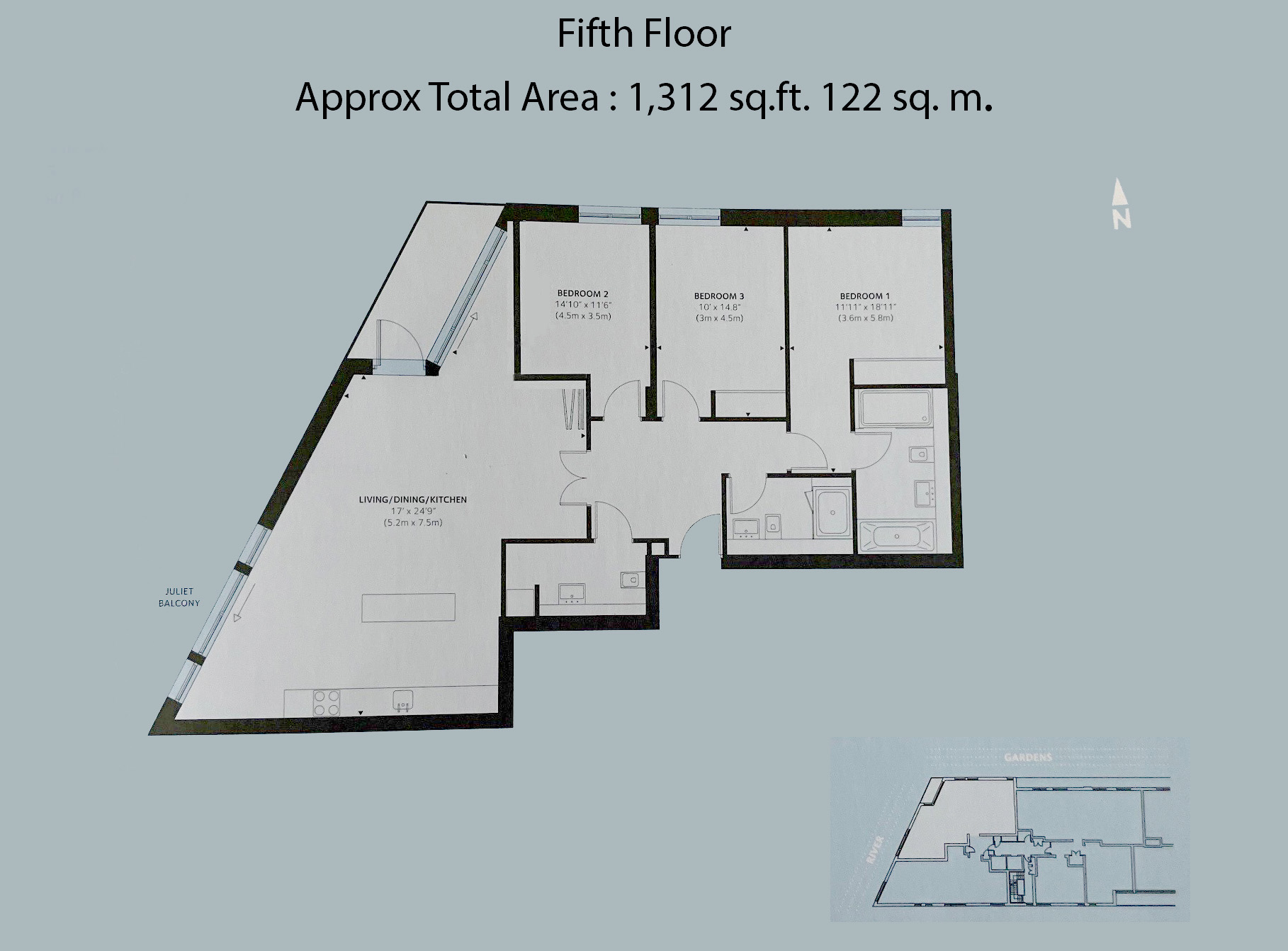 21, Henry Hudson Apartments, Greenwich floorplan