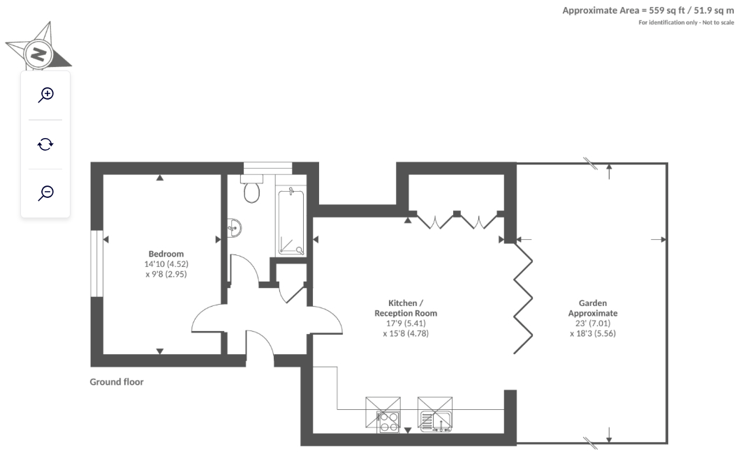 Flat 1  17A, Bear Close, Woodstock floorplan