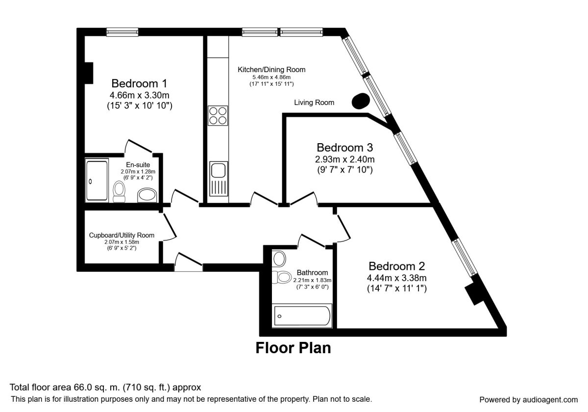 3 Bedrooms Flat to rent in Jordan Street, Manchester M15