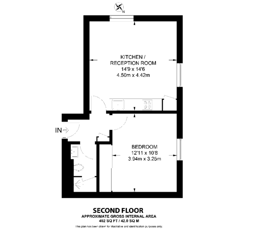 Flat 2, 14, Charlotte Street, London floorplan