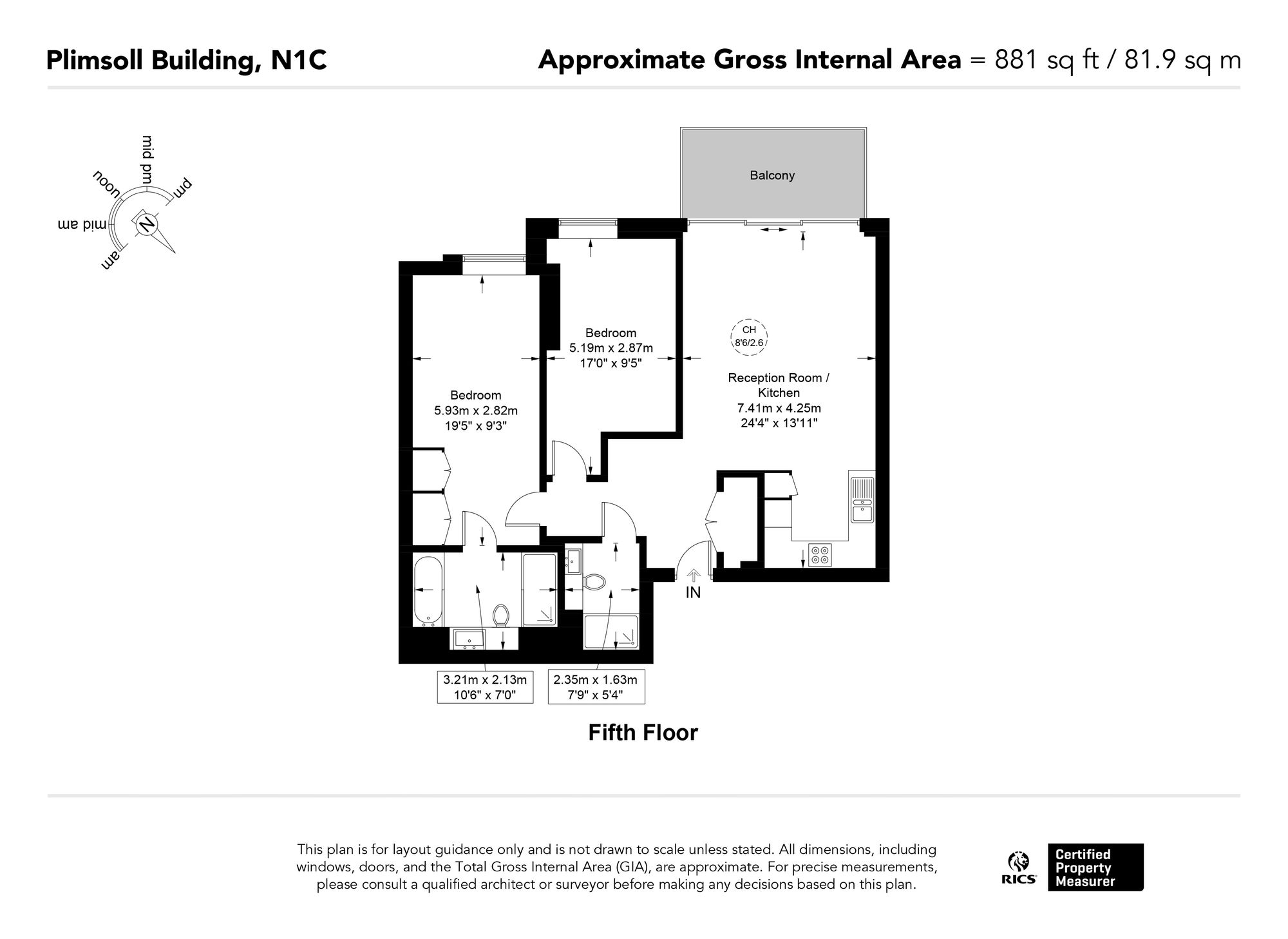 Apt F5-11, Plimsoll Building, London floorplan