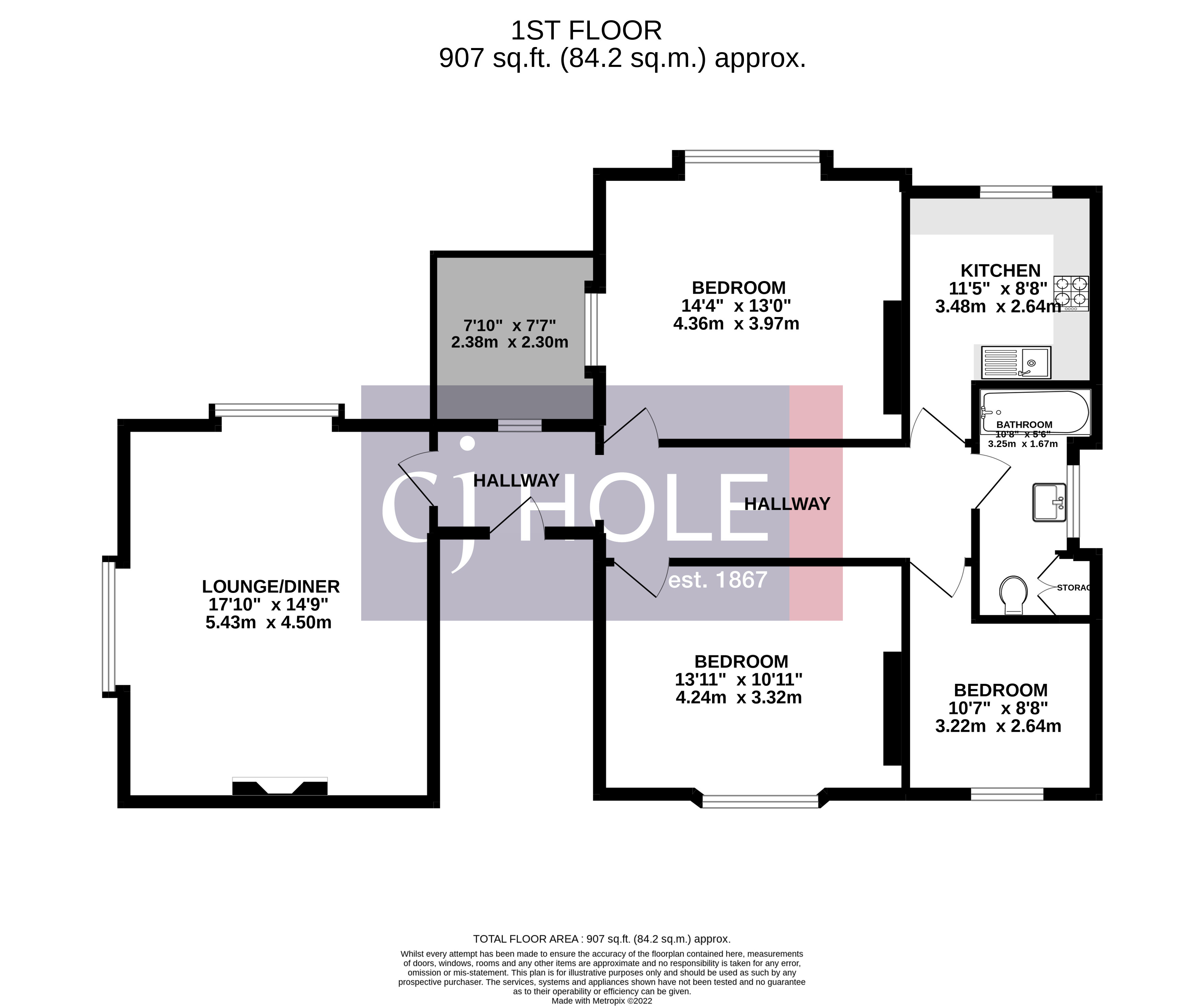 First Floor Flat, 7, Warwick Road, Bristol floorplan