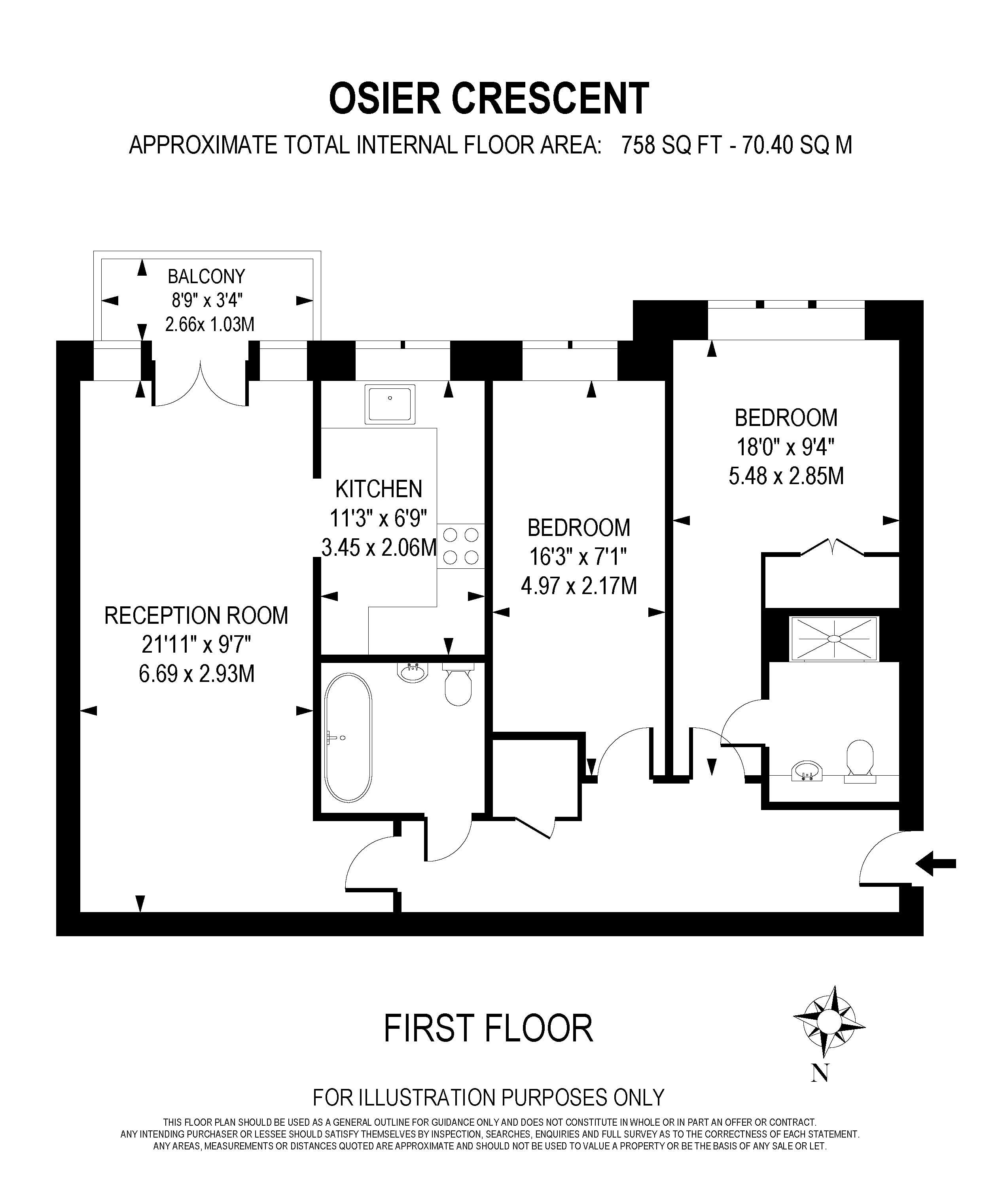 2 Bedrooms Flat to rent in Osier Crescent, London N10