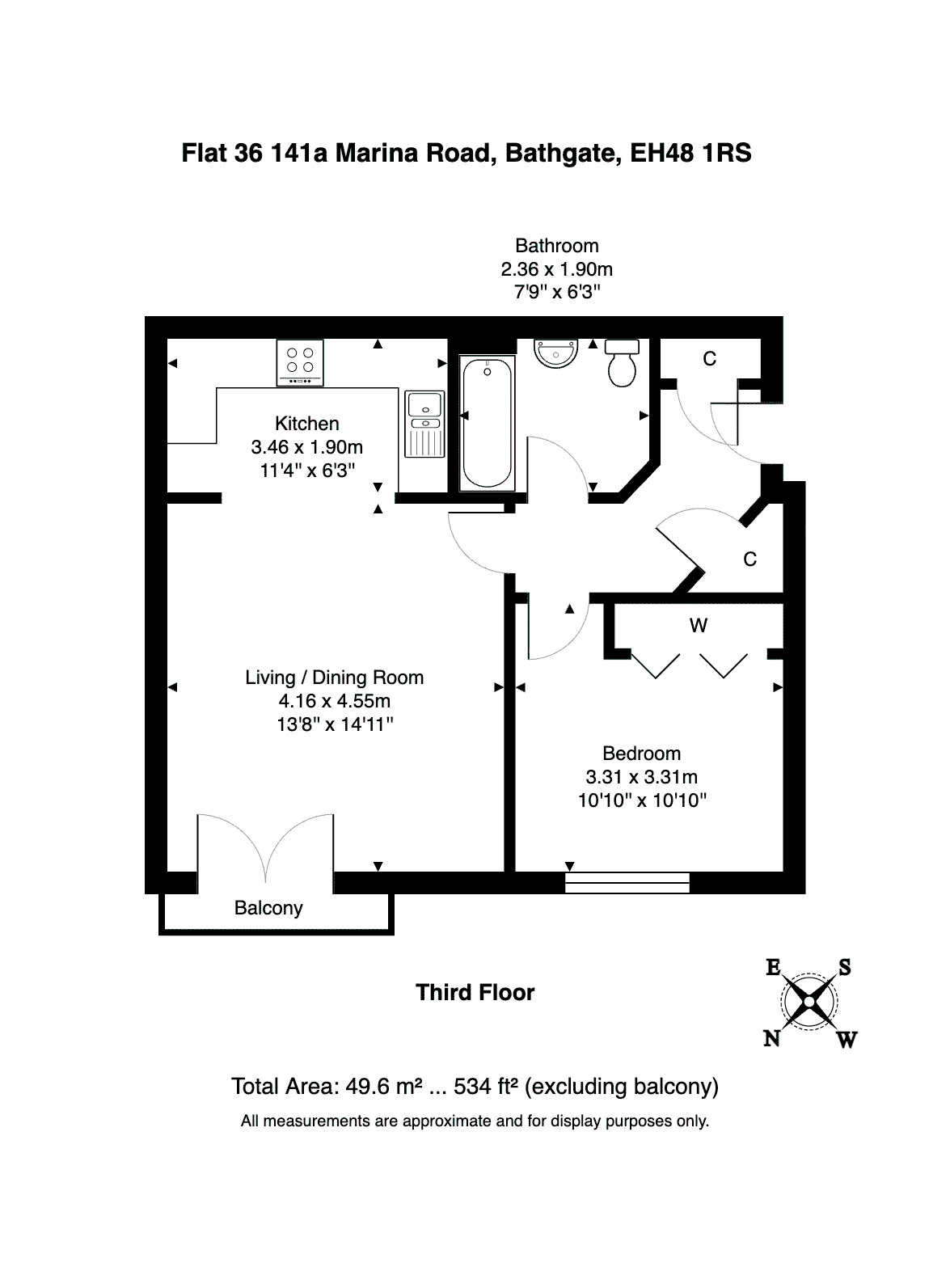 141a,Flat 36, Marina Road, Bathgate floorplan
