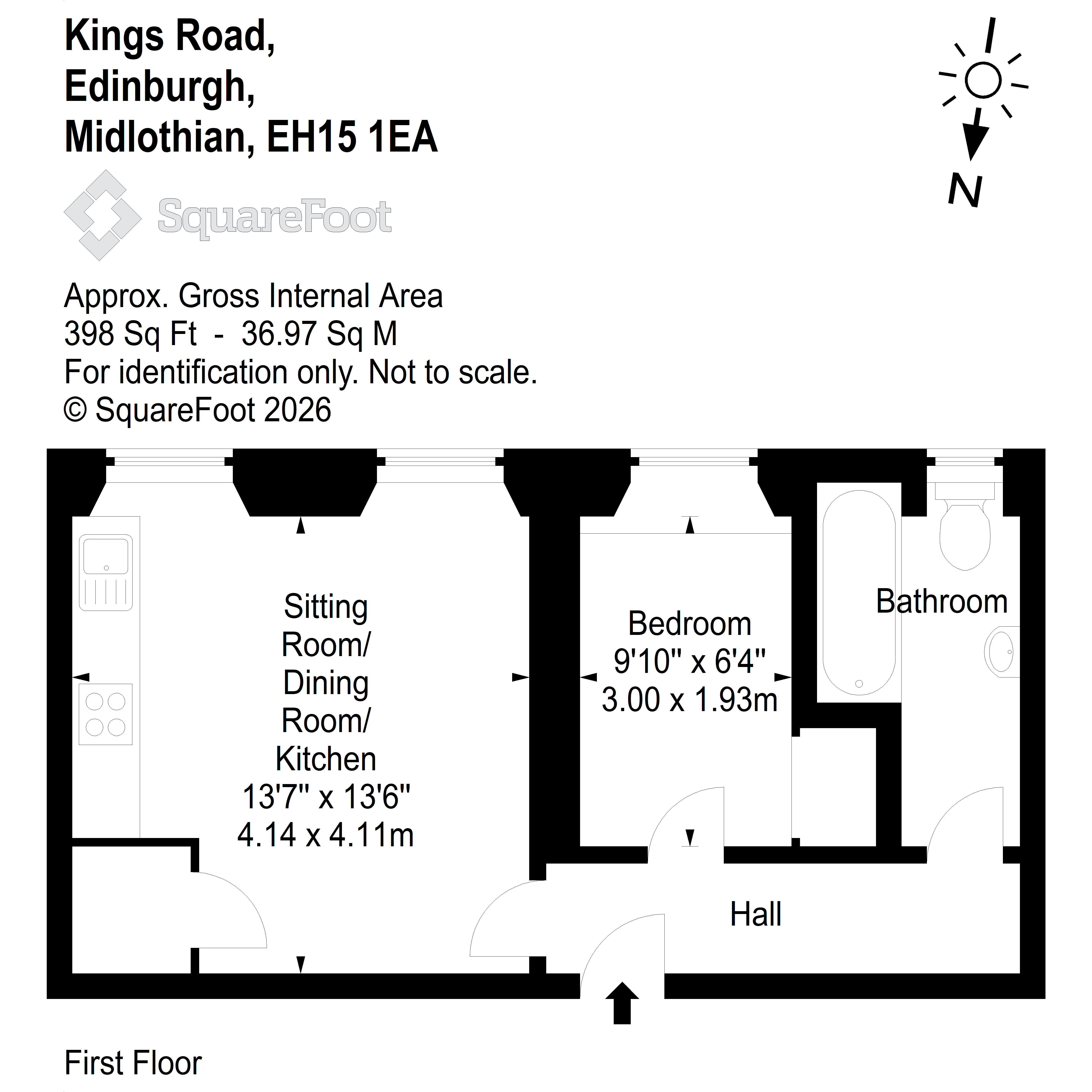 1F2, 4, Kings Road, EDINBURGH floorplan