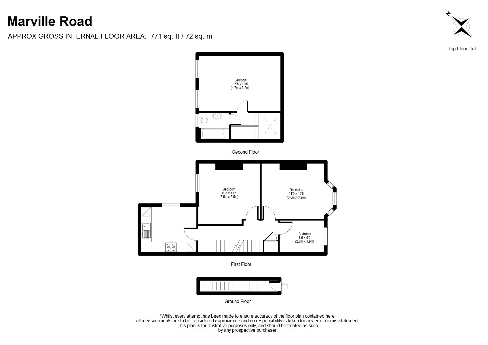 3 Bedrooms Flat to rent in Marville Road, Fulham SW6