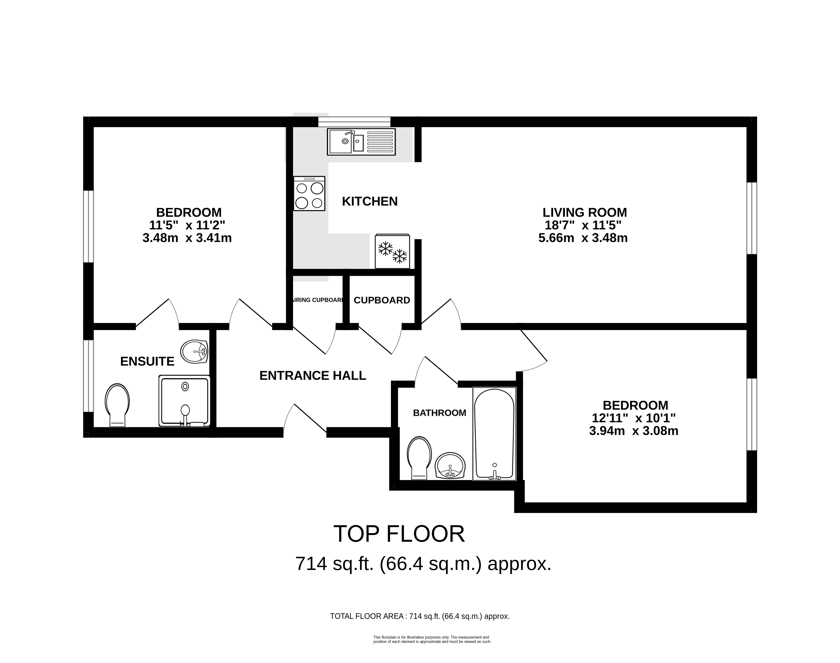 Merrifield Court, Welwyn Garden City, Hertfordshire AL7, 2 bedroom flat