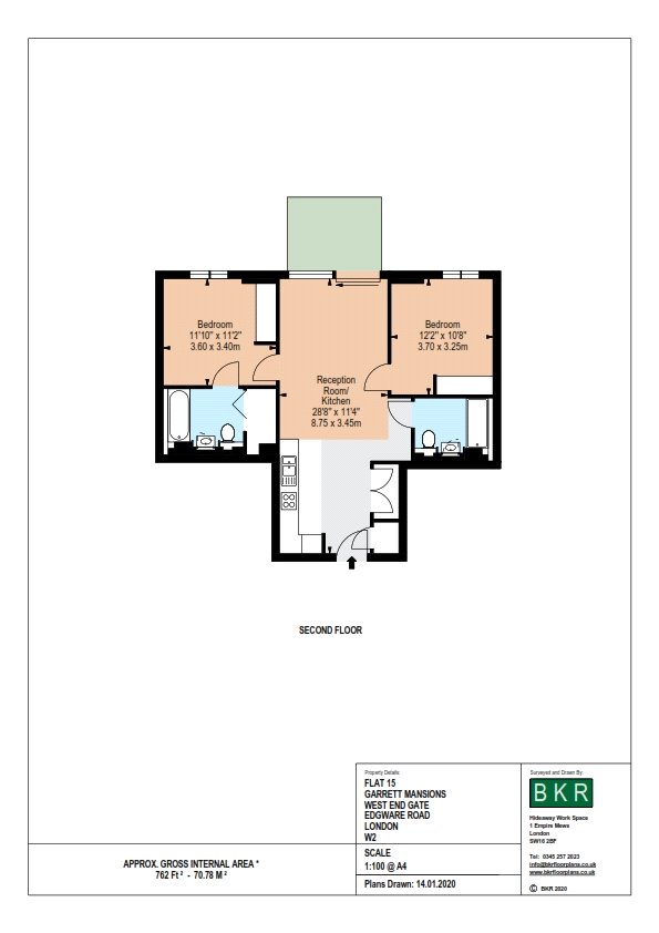 Flat 15 Garrett Mansions,, West End Gate, London floorplan