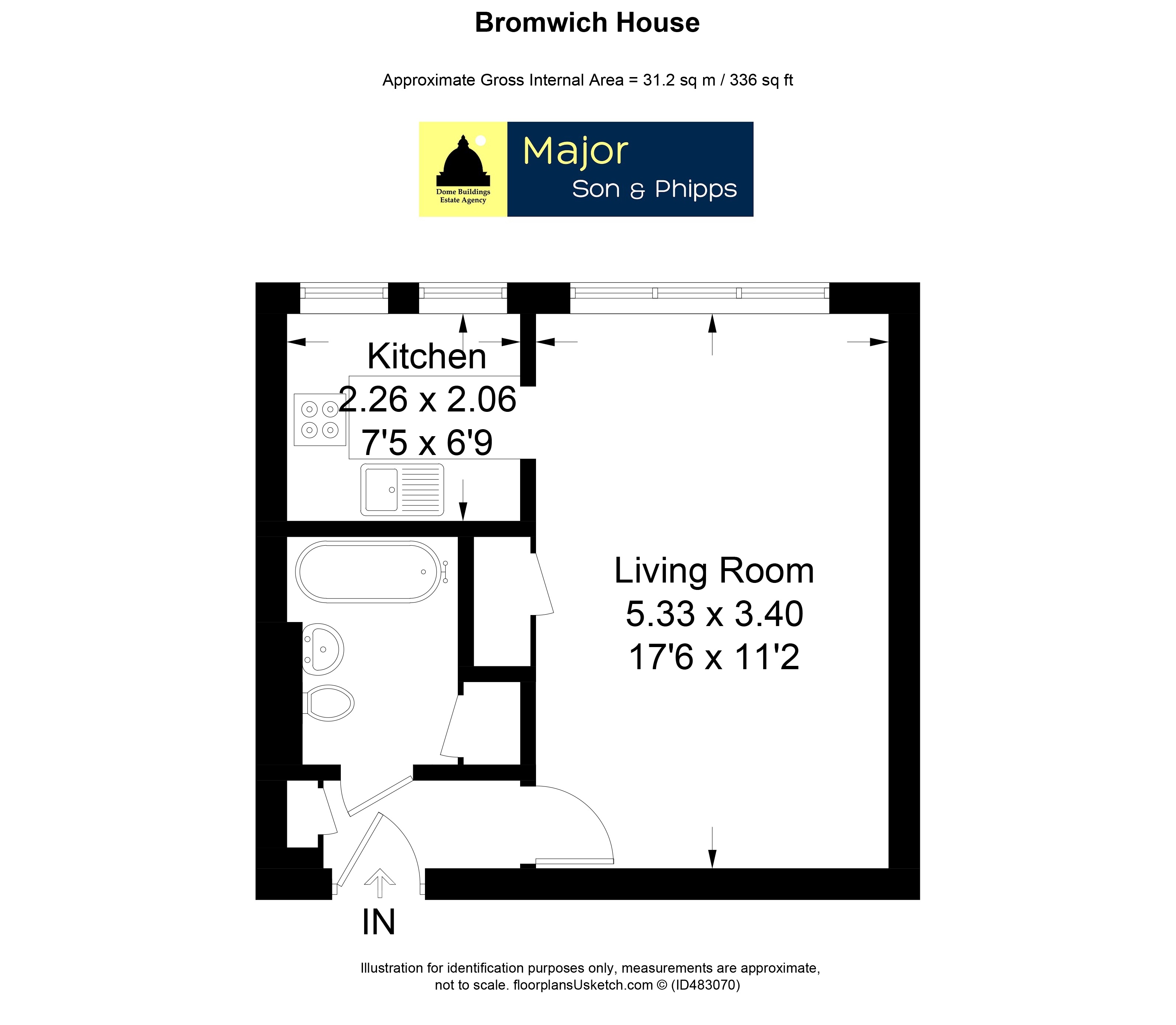 0 Bedrooms Studio for sale in Bromwich House, Richmond Hill TW10