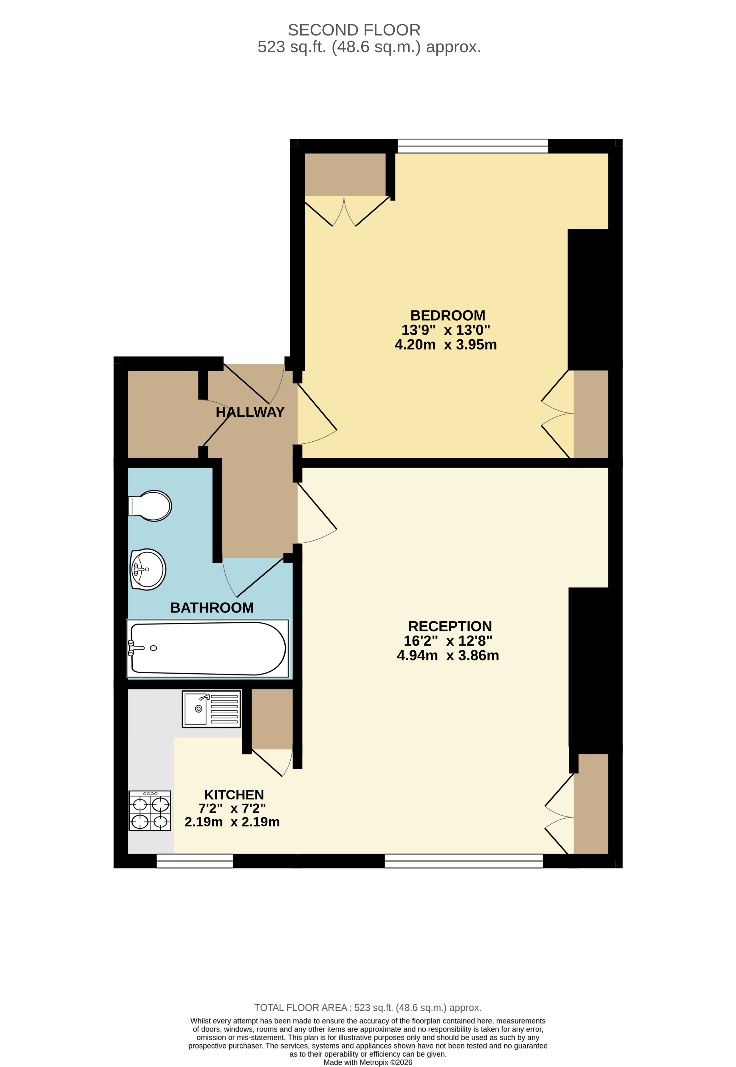 Second Floor Flat, 70, St. Pauls Road, Bristol floorplan