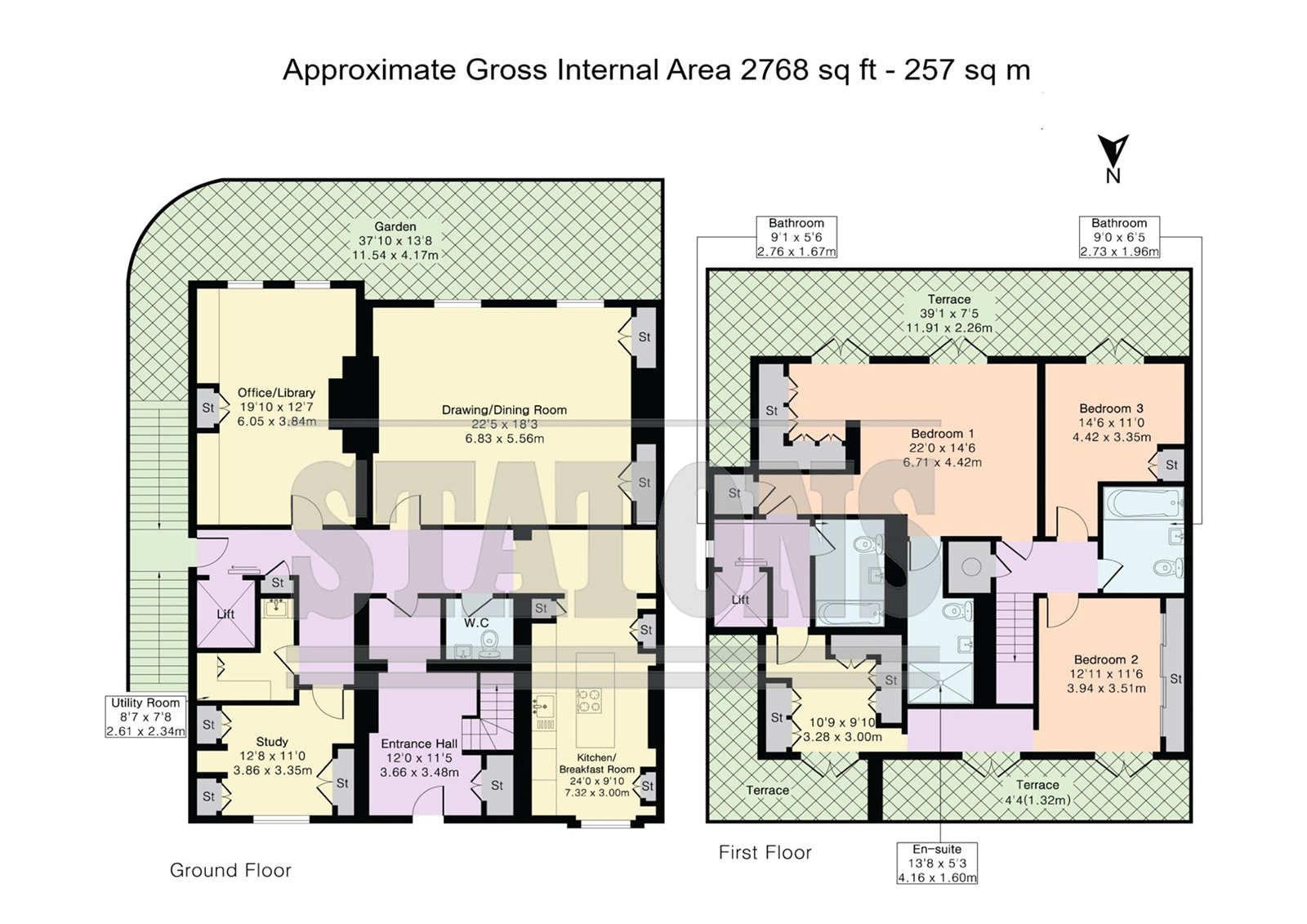 1 & 2 Marquess Villas,, Bentley Priory, Mansion House Drive, Stanmore floorplan