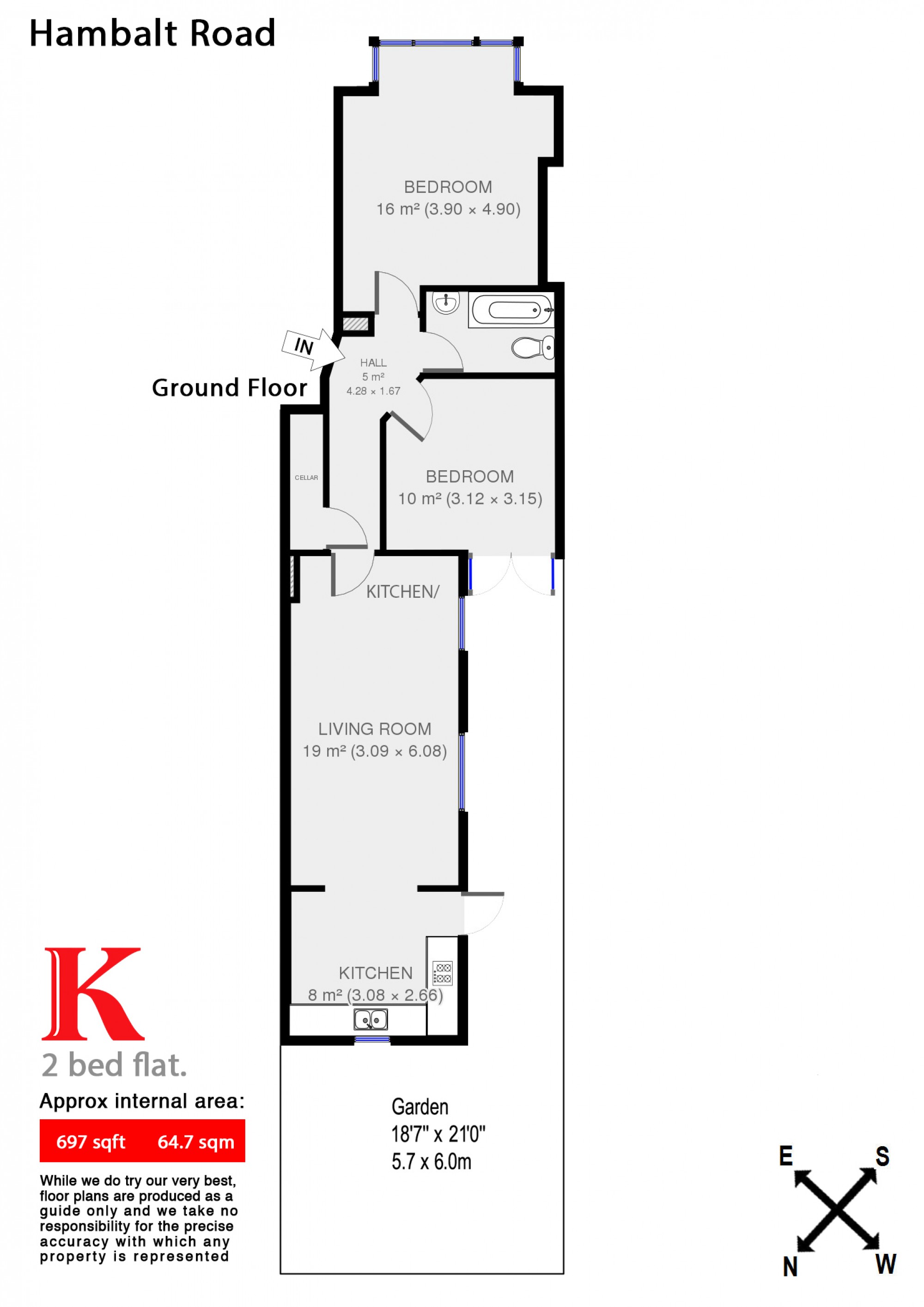 2 Bedrooms Flat to rent in Hambalt Road, Clapham, London SW4