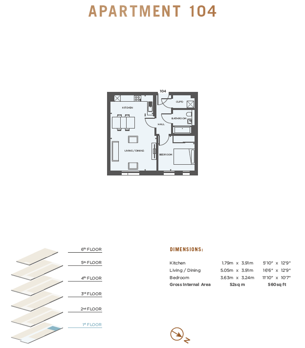 1 Bedrooms Flat for sale in Bishops Gate, Fulham High Street SW6