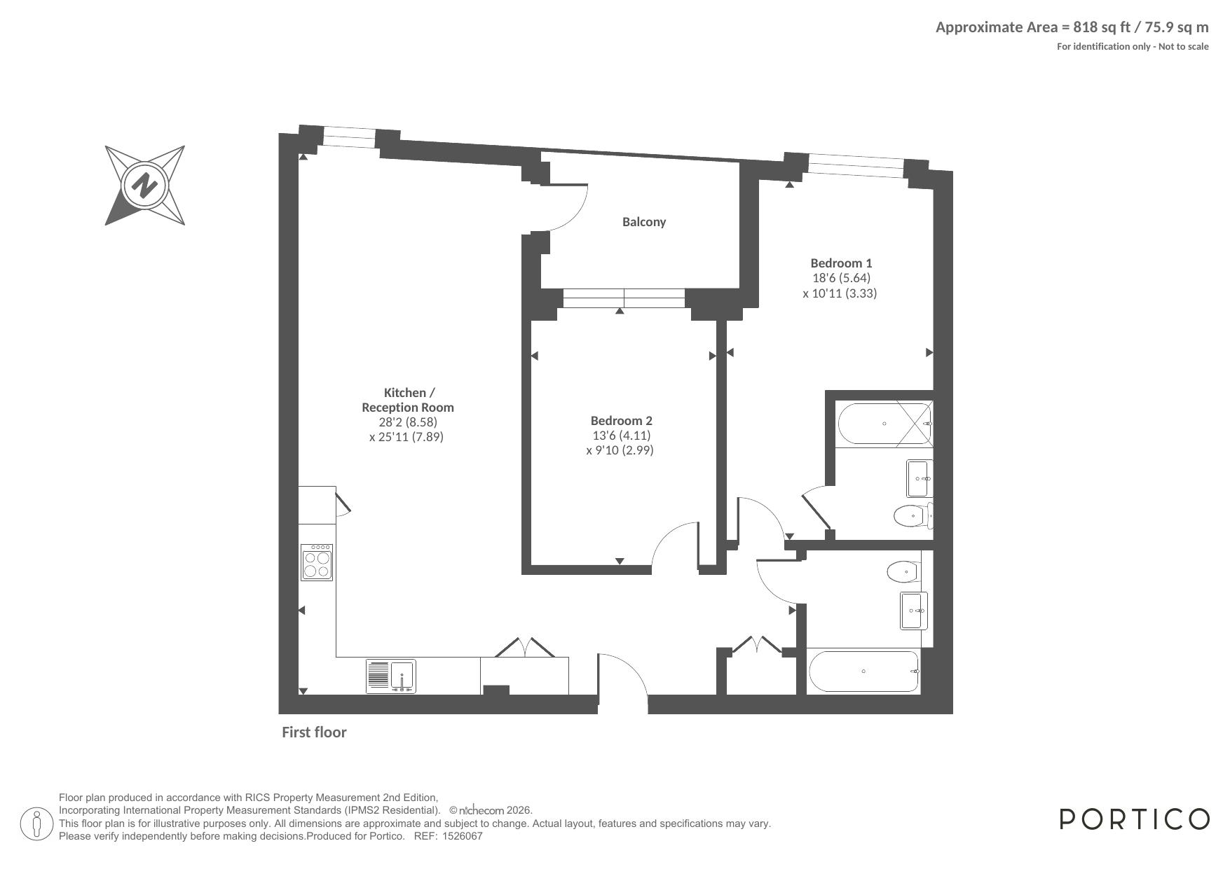 Private SO - Flat 1, 340A, Clapham Road, London floorplan