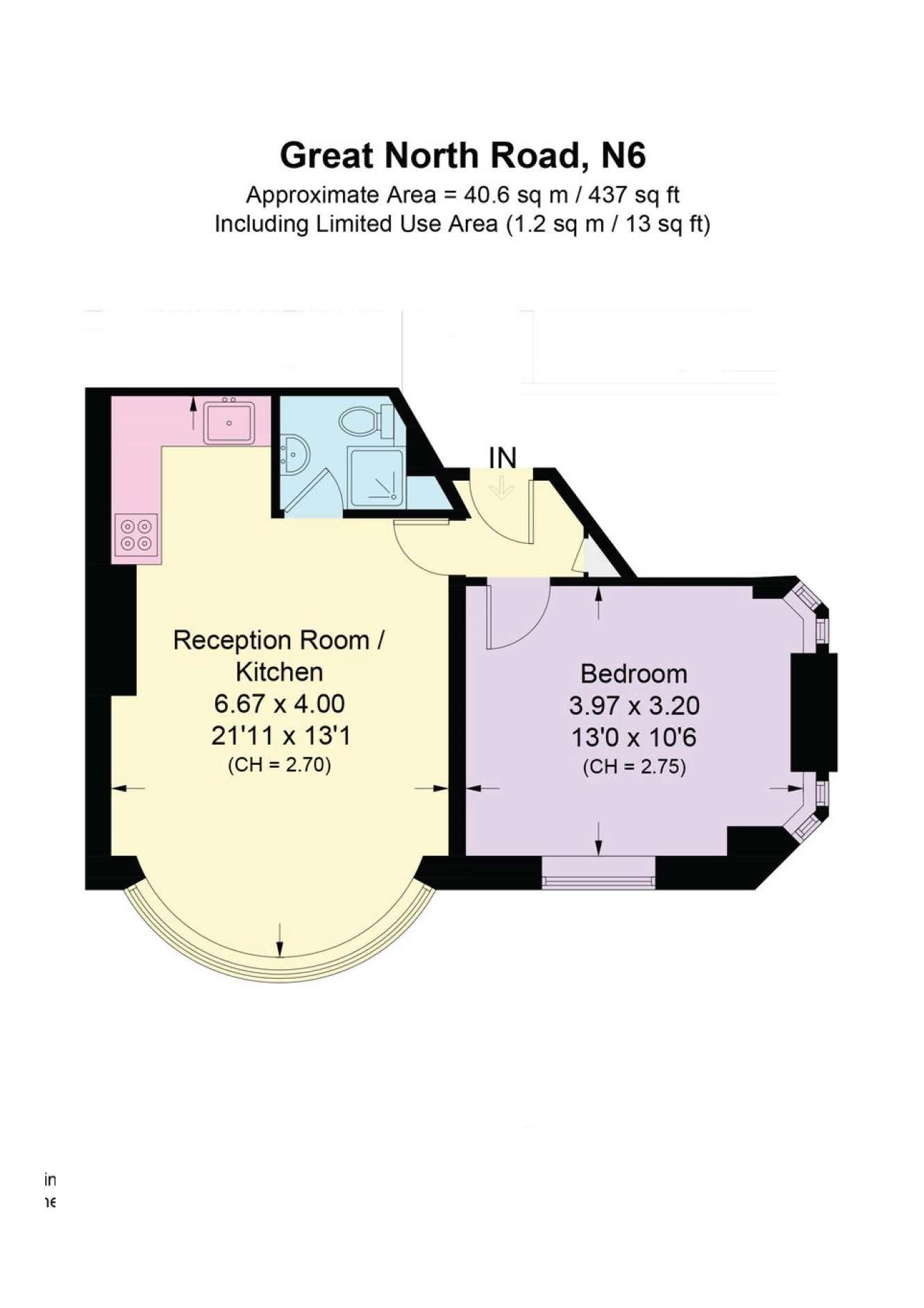 Flat 2 24, Great North Road, London floorplan