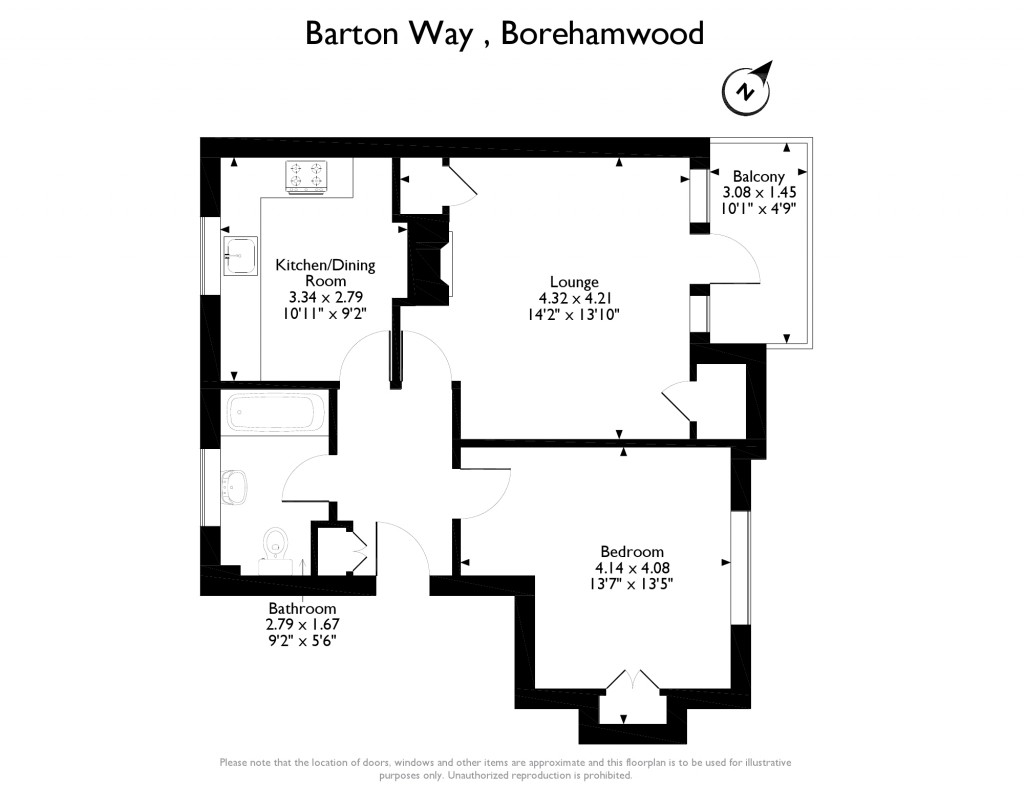 1 Bedrooms Flat for sale in Barton Way, Borehamwood WD6