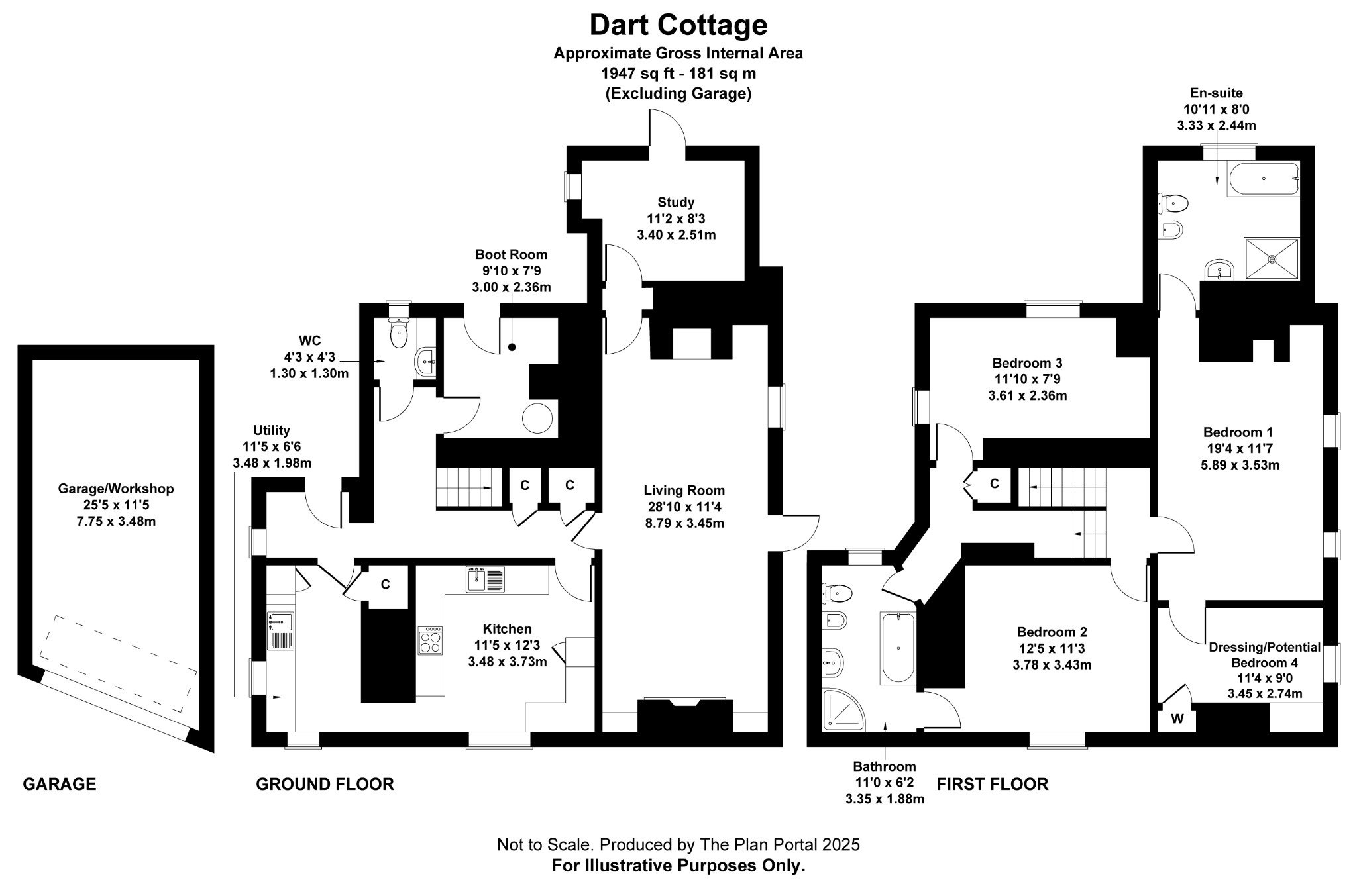 Dart Cottage, Postbridge, Yelverton floorplan
