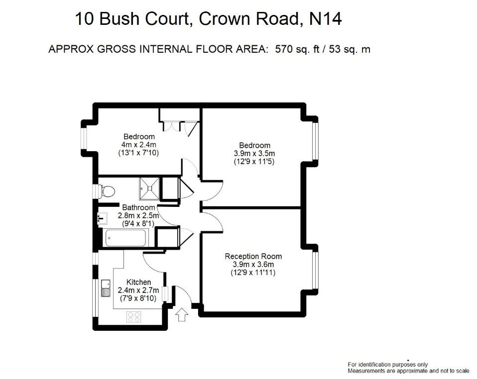 Flat 11 Bush Court, Crown Lane, Southgate, London, N14 5EY floorplan